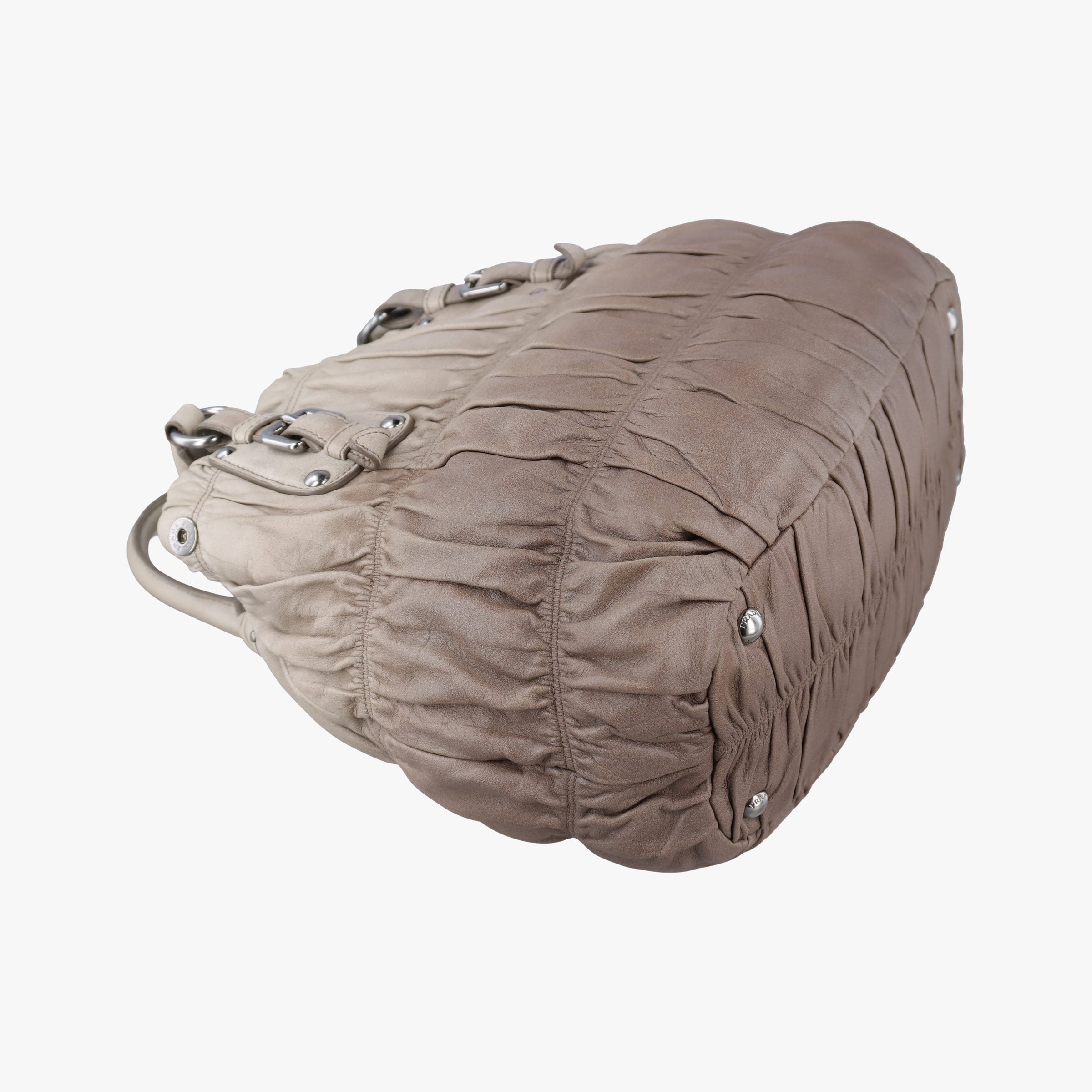 Gaufre Brown × Beige lambskin BN1702 105ギャザー ブラウン × ベージュ ラムスキン BN1702 105