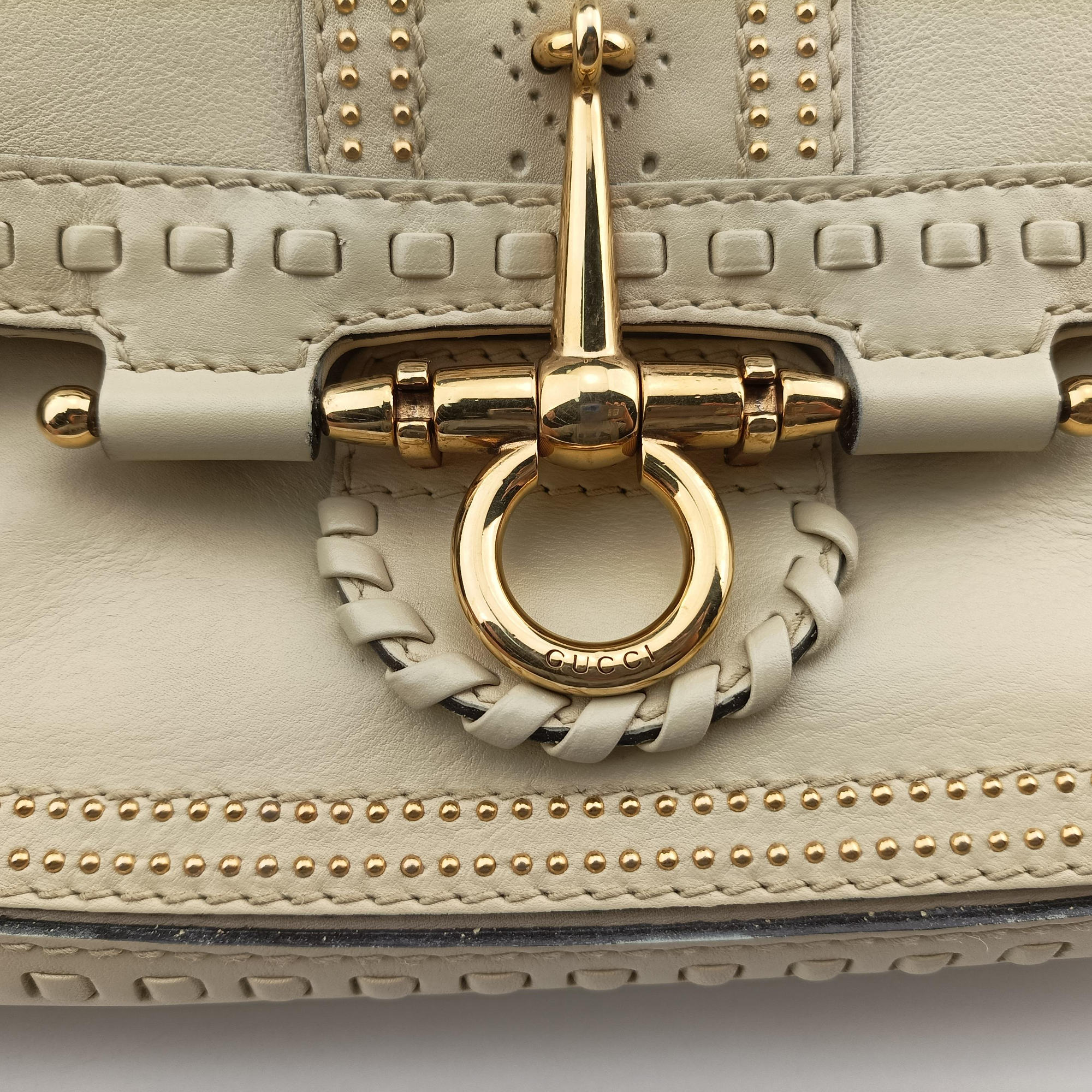 Snaffle Bit ivory Leather 263955 F8790590スナッフルビット アイボリー レザー 263955 F8790590