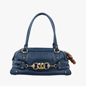 Horsebit Bamboo Wave Boston Blue Leather 159399 ホースビット バンブー ウェーブ ボストン ブルー レザー 159399 