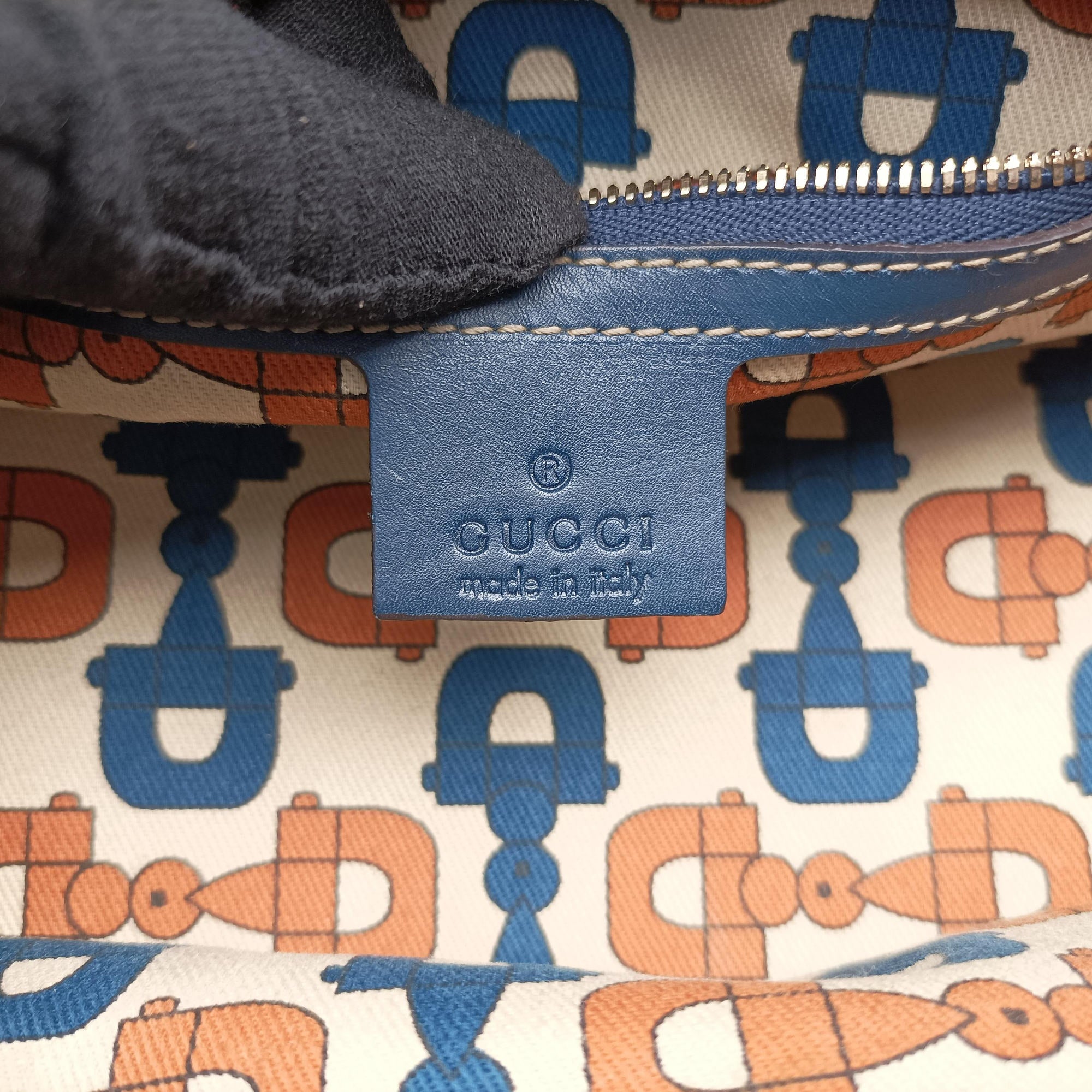 Horsebit Bamboo Wave Boston Blue Leather 159399 ホースビット バンブー ウェーブ ボストン ブルー レザー 159399 