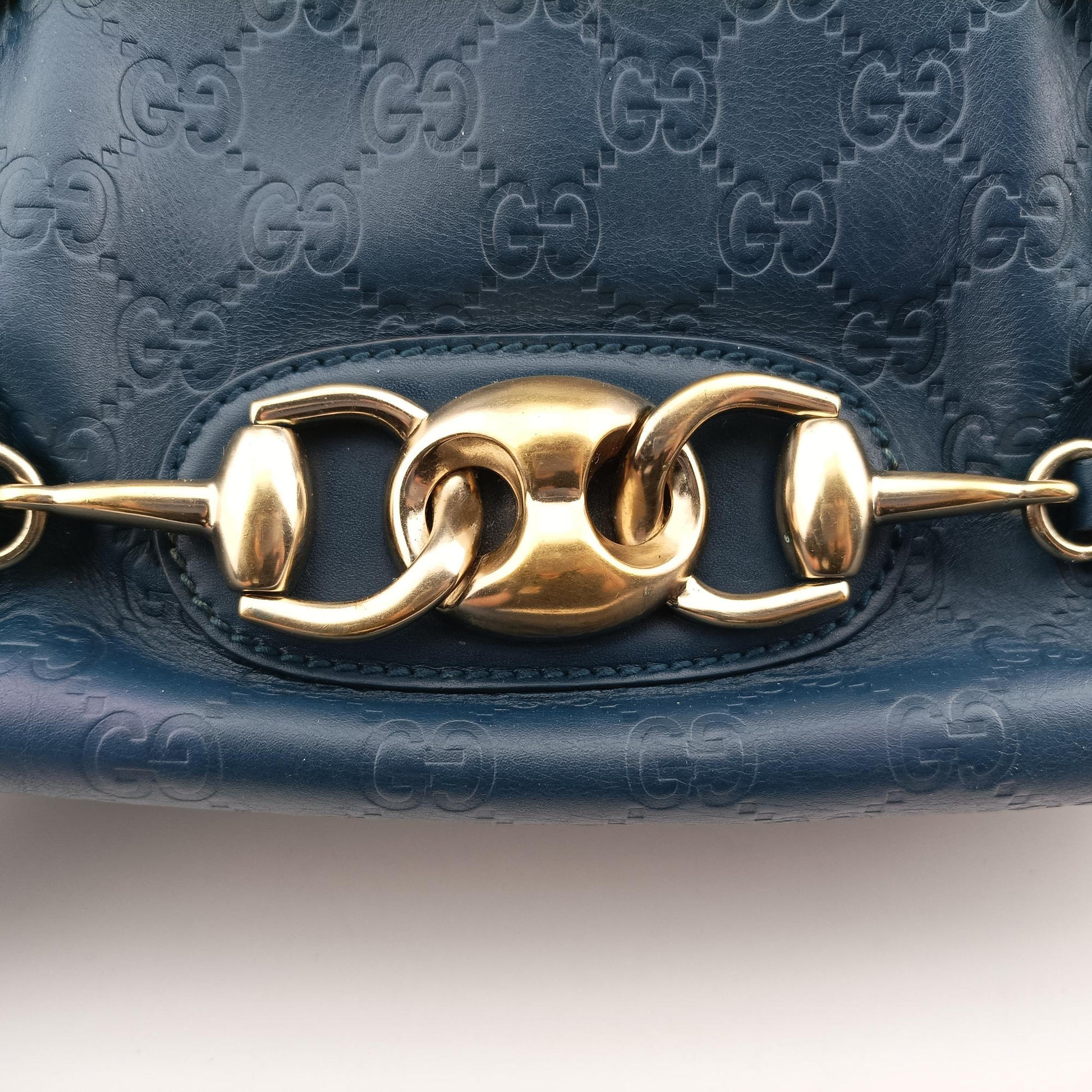 Horsebit Bamboo Wave Boston Blue Leather 159399 ホースビット バンブー ウェーブ ボストン ブルー レザー 159399 