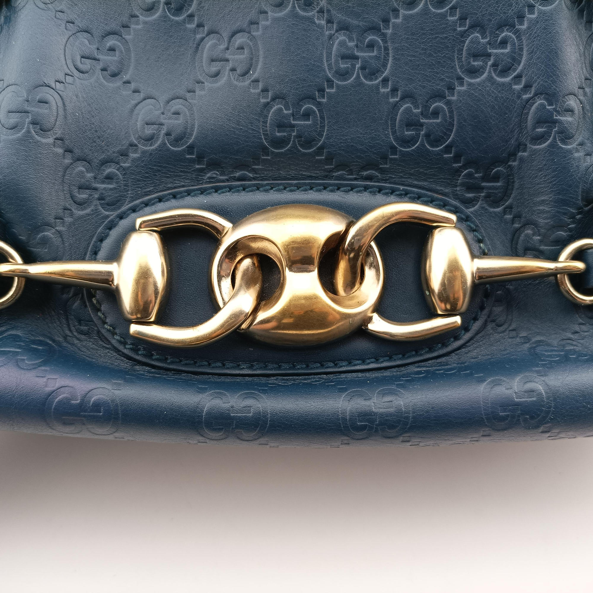 Horsebit Bamboo Wave Boston Blue Leather 159399 ホースビット バンブー ウェーブ ボストン ブルー レザー 159399 