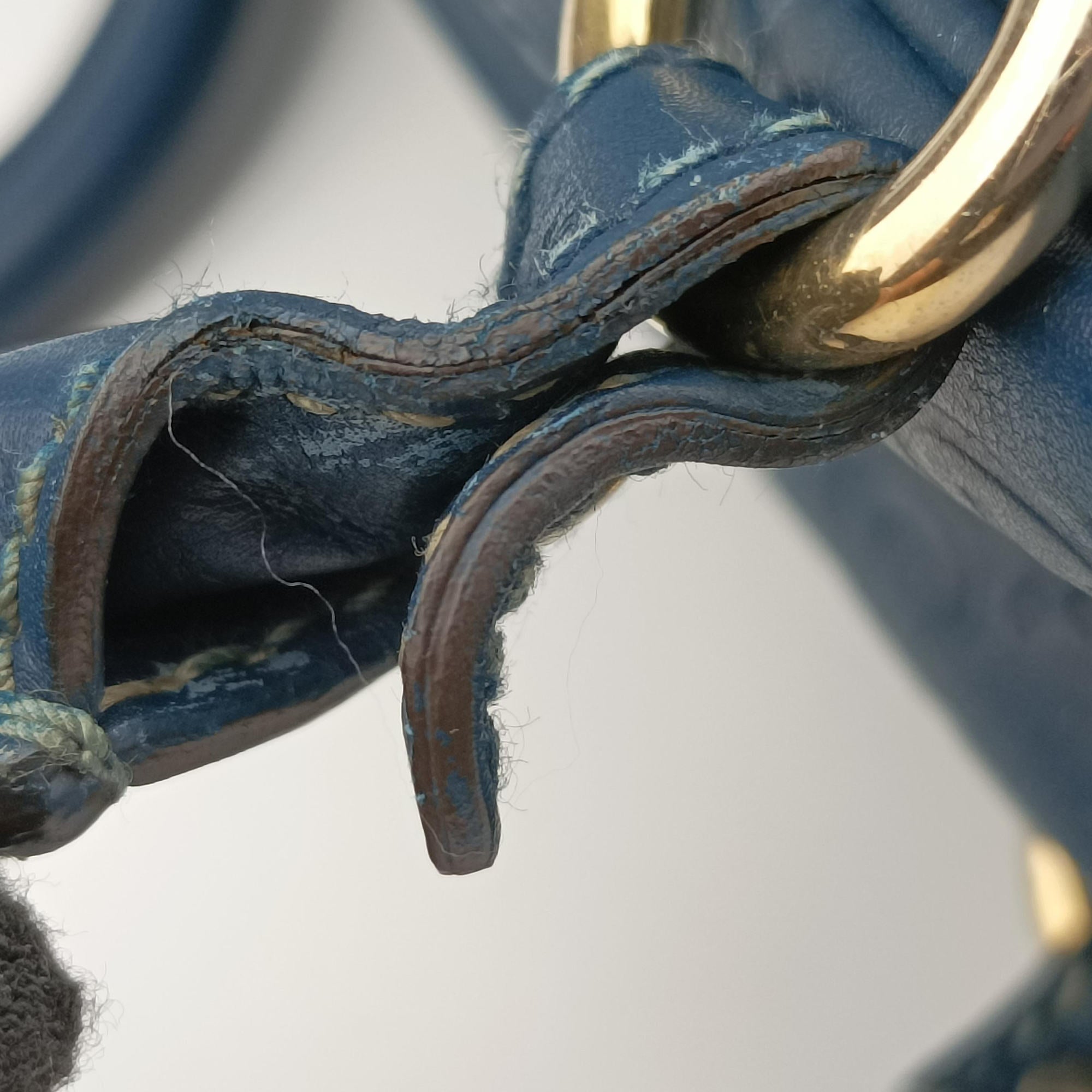 Horsebit Bamboo Wave Boston Blue Leather 159399 ホースビット バンブー ウェーブ ボストン ブルー レザー 159399 