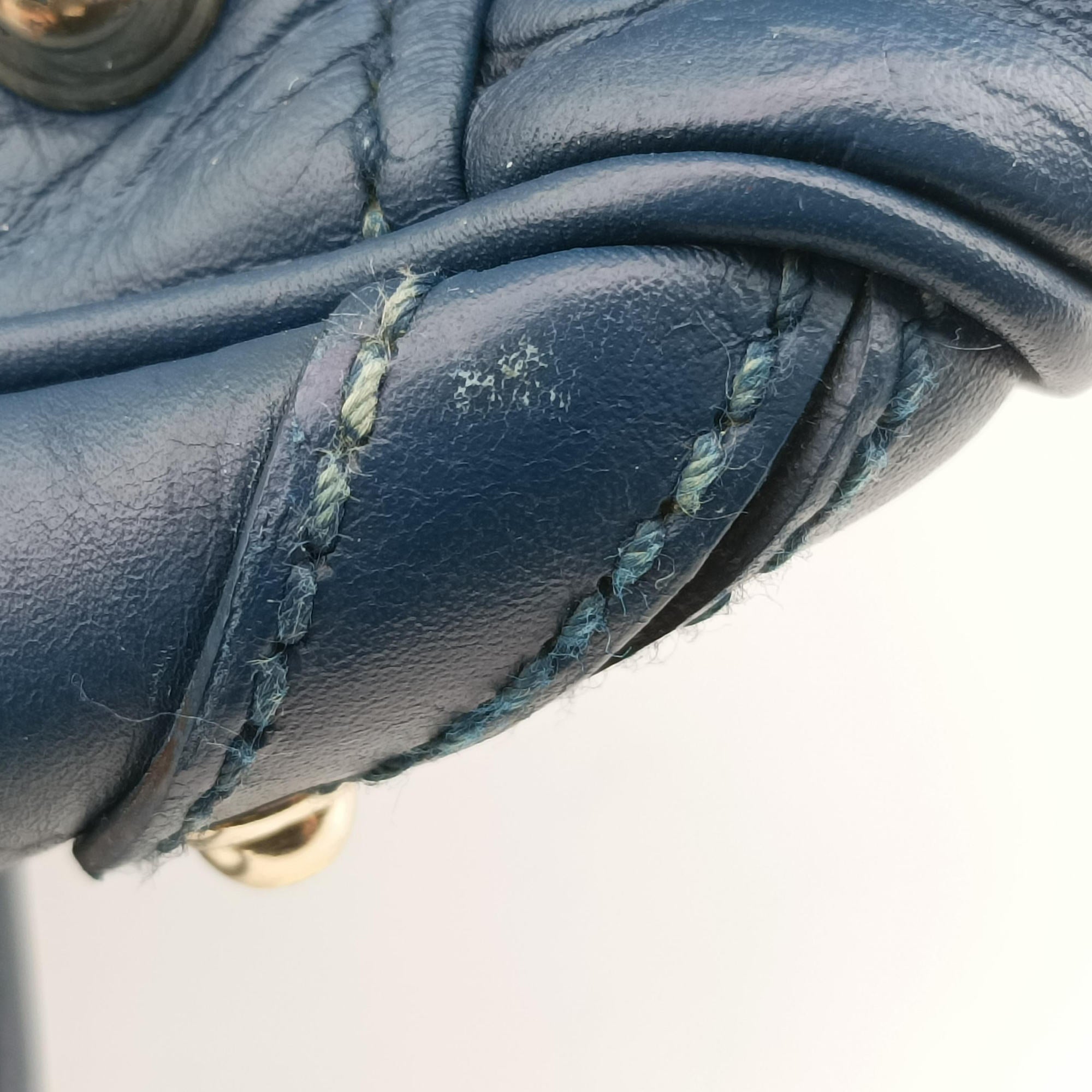 Horsebit Bamboo Wave Boston Blue Leather 159399 ホースビット バンブー ウェーブ ボストン ブルー レザー 159399 