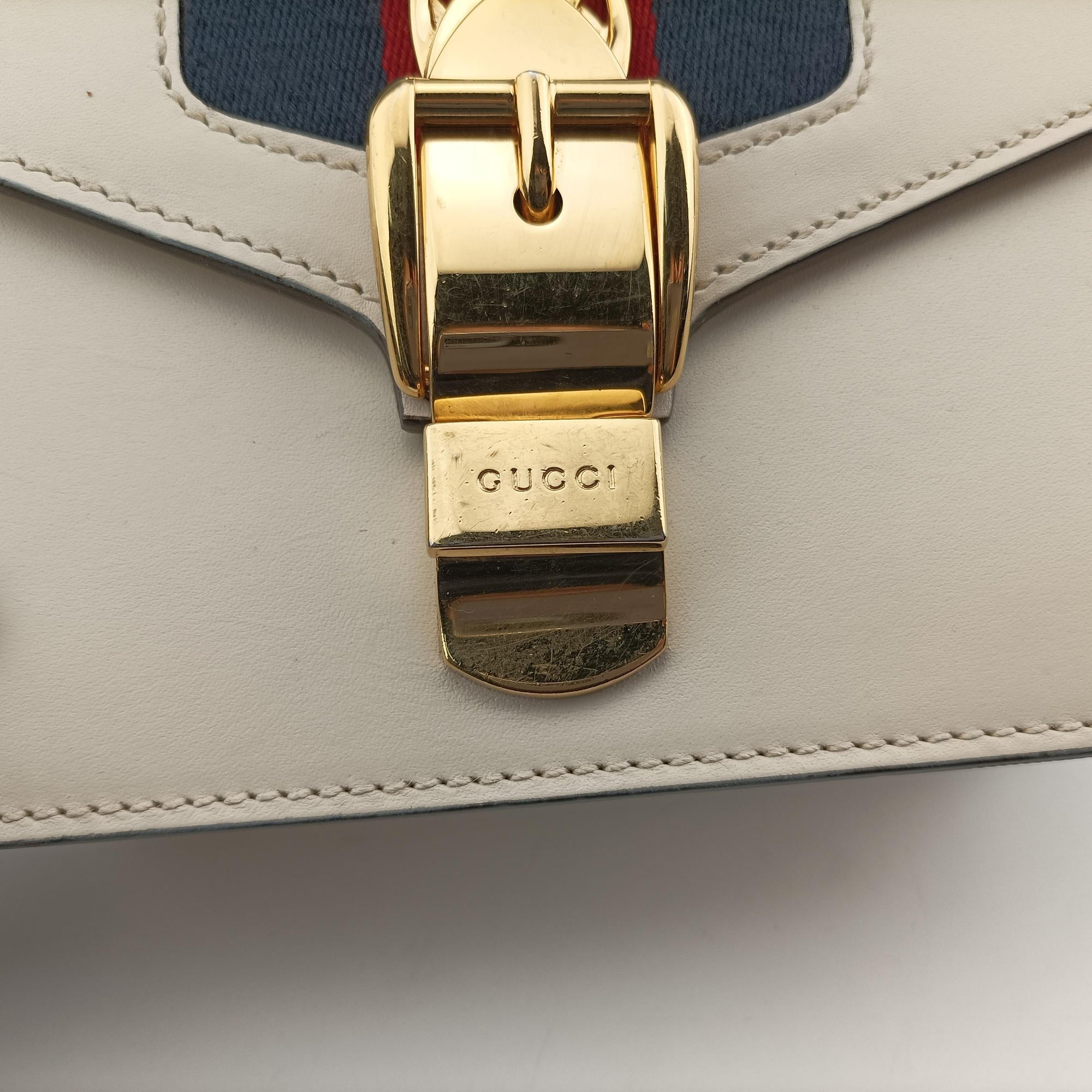 Sylvie Ivory×navy×red Leather 431666 E021868170シルヴィ アイボリー×ネイビー×レッド レザー 431666 E021868170