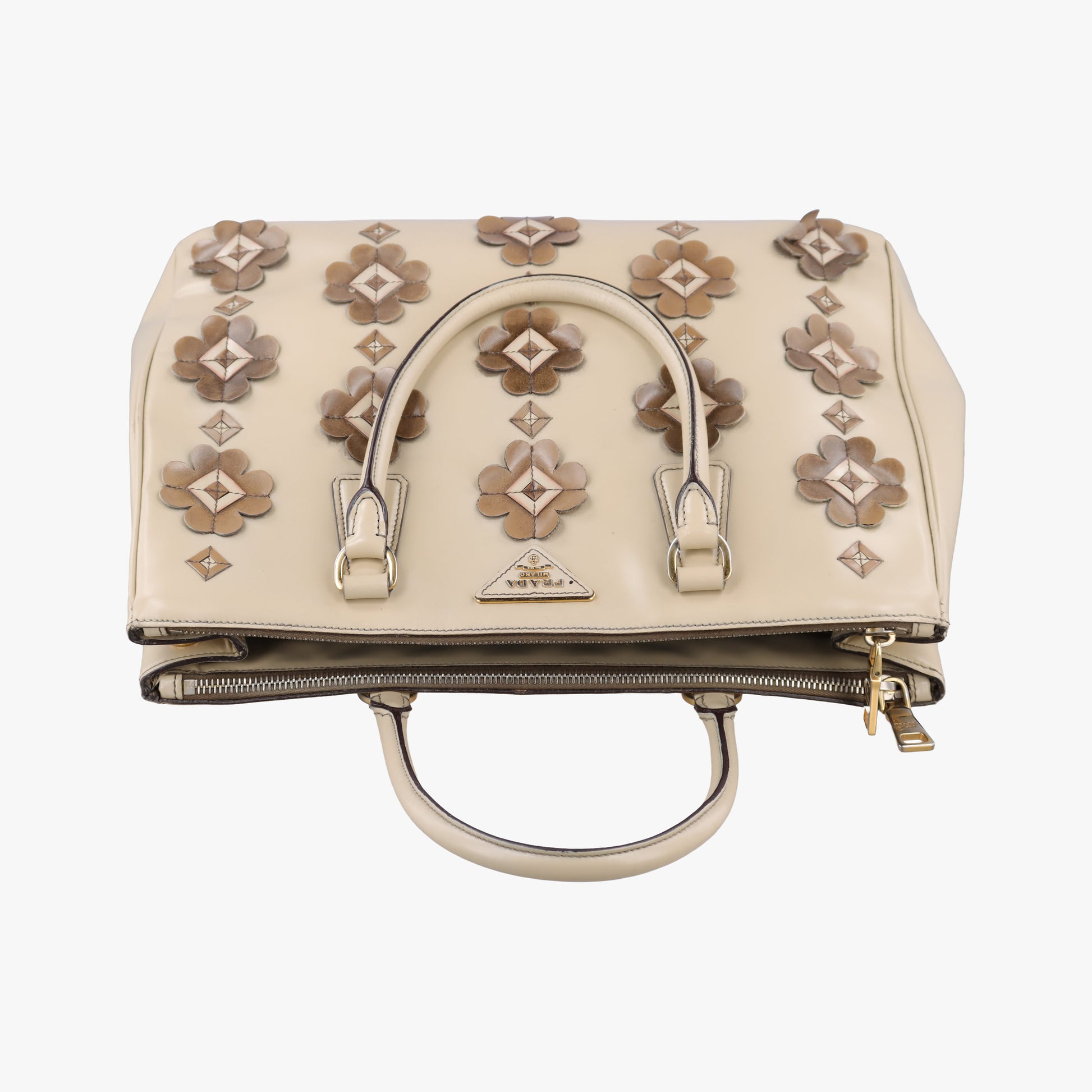 Galleria Flowers Double Zip Beige leather B2274F 117ガレリア フラワーズダブルジップ ベージュ レザー B2274F 117