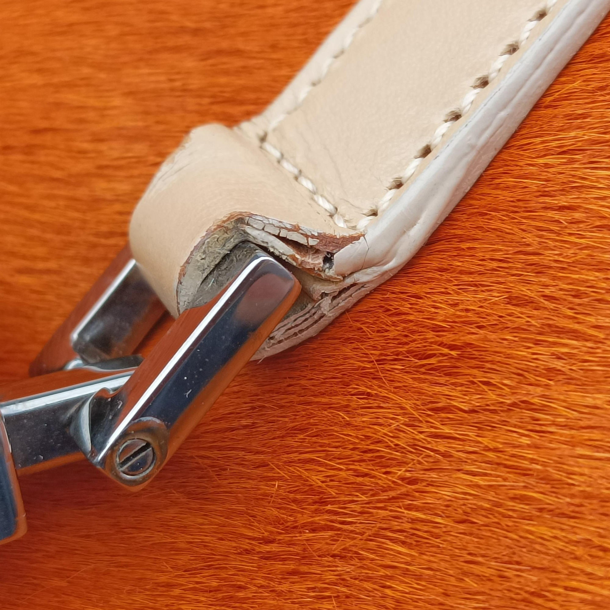 Jackie Orange × Beige ponyhair×Leather 001.37 ジャッキー オレンジ × ベージュ ハラコ×レザー 001.37 