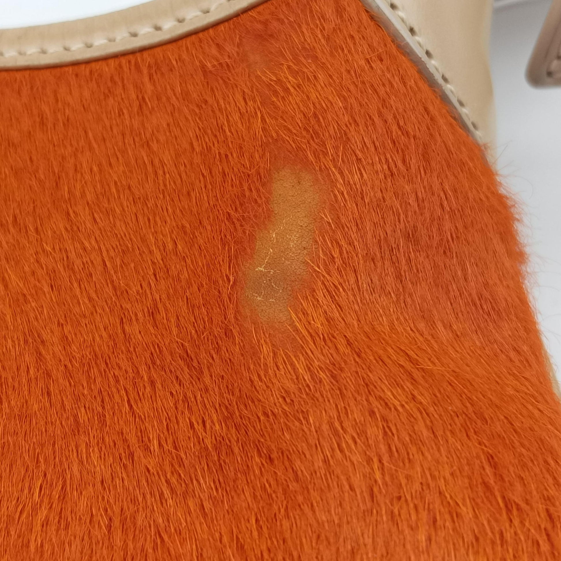 Jackie Orange × Beige ponyhair×Leather 001.37 ジャッキー オレンジ × ベージュ ハラコ×レザー 001.37 