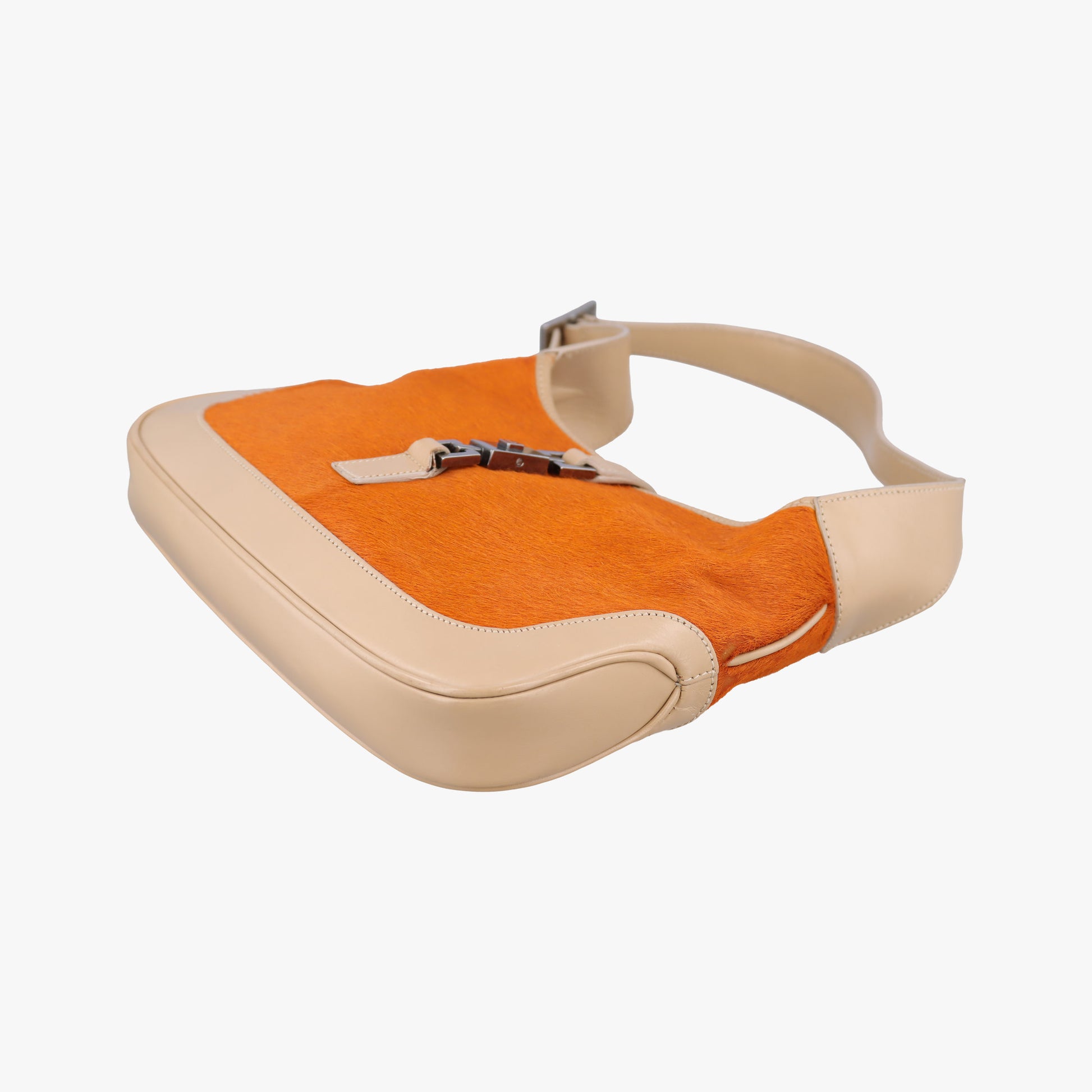 Jackie Orange × Beige ponyhair×Leather 001.37 ジャッキー オレンジ × ベージュ ハラコ×レザー 001.37 