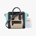 Luggage Micro shopper Beige×black×blue Leather W-CU-3105ラゲージマイクロショッパー ベージュ×ブラック×ブルー レザー W-CU-3105