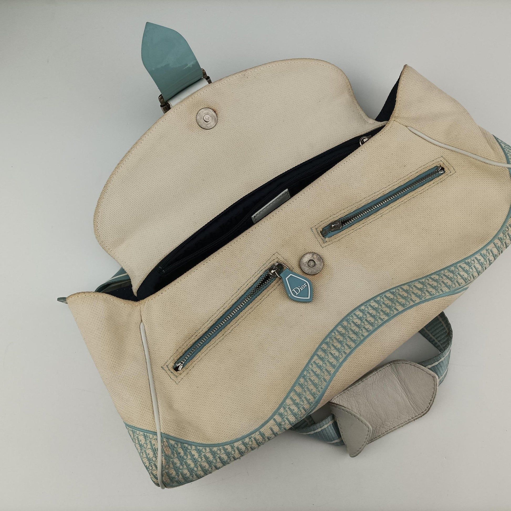 vintage Trotter White x blue canvas 01RU 0064ヴィンテージトロッター ベージュxブルー キャンバス 01RU 0064