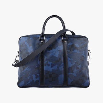 Porte Documents VoyagePM Blue Camouflage Damier Cobalt Canvas N41507 GI1156ポルトドキュマンヴォワヤージュPM ブルー カモフラージュ ダミエ コバルトキャンバス N41507 GI1156