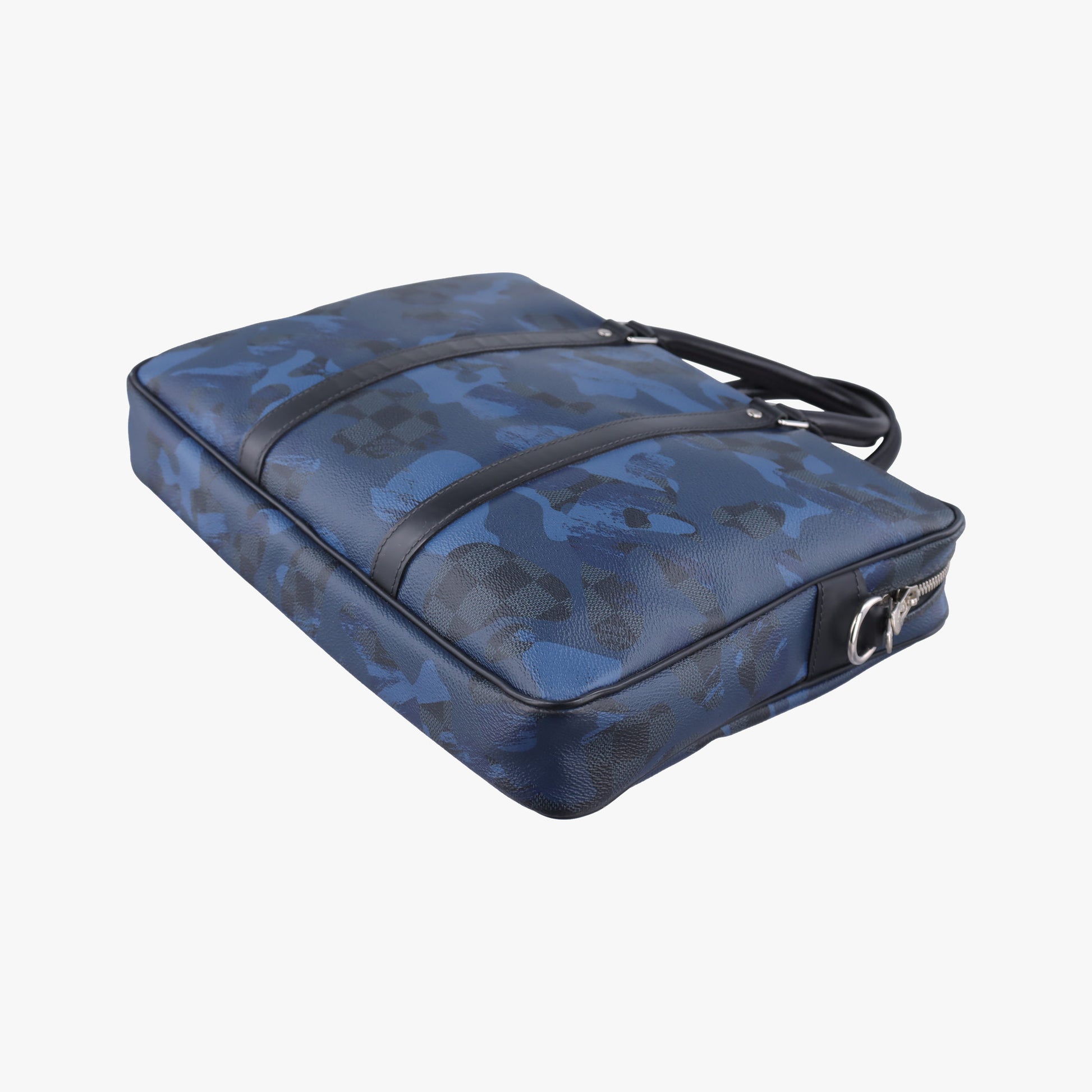 Porte Documents VoyagePM Blue Camouflage Damier Cobalt Canvas N41507 GI1156ポルトドキュマンヴォワヤージュPM ブルー カモフラージュ ダミエ コバルトキャンバス N41507 GI1156
