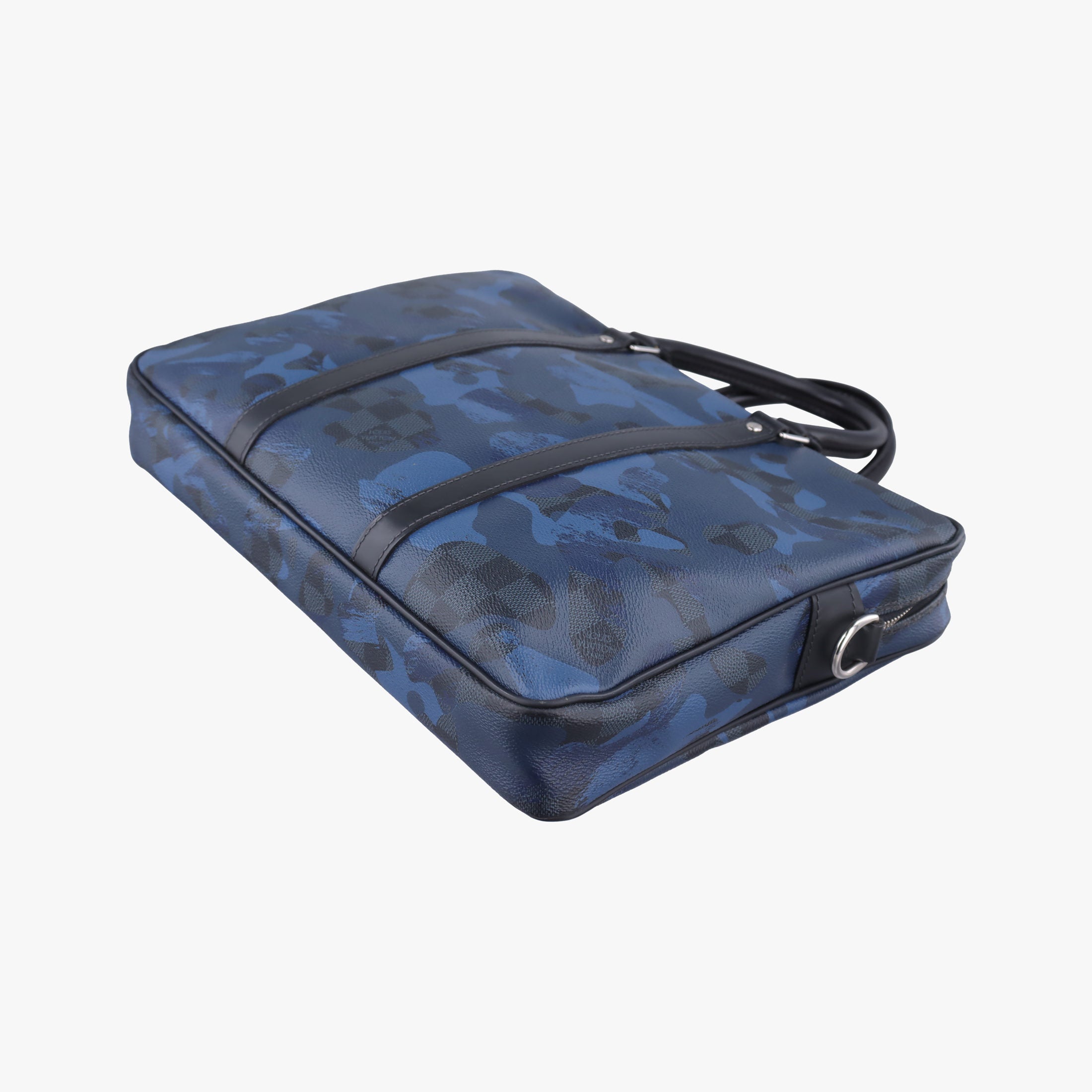 Porte Documents VoyagePM Blue Camouflage Damier Cobalt Canvas N41507 GI1156ポルトドキュマンヴォワヤージュPM ブルー カモフラージュ ダミエ コバルトキャンバス N41507 GI1156