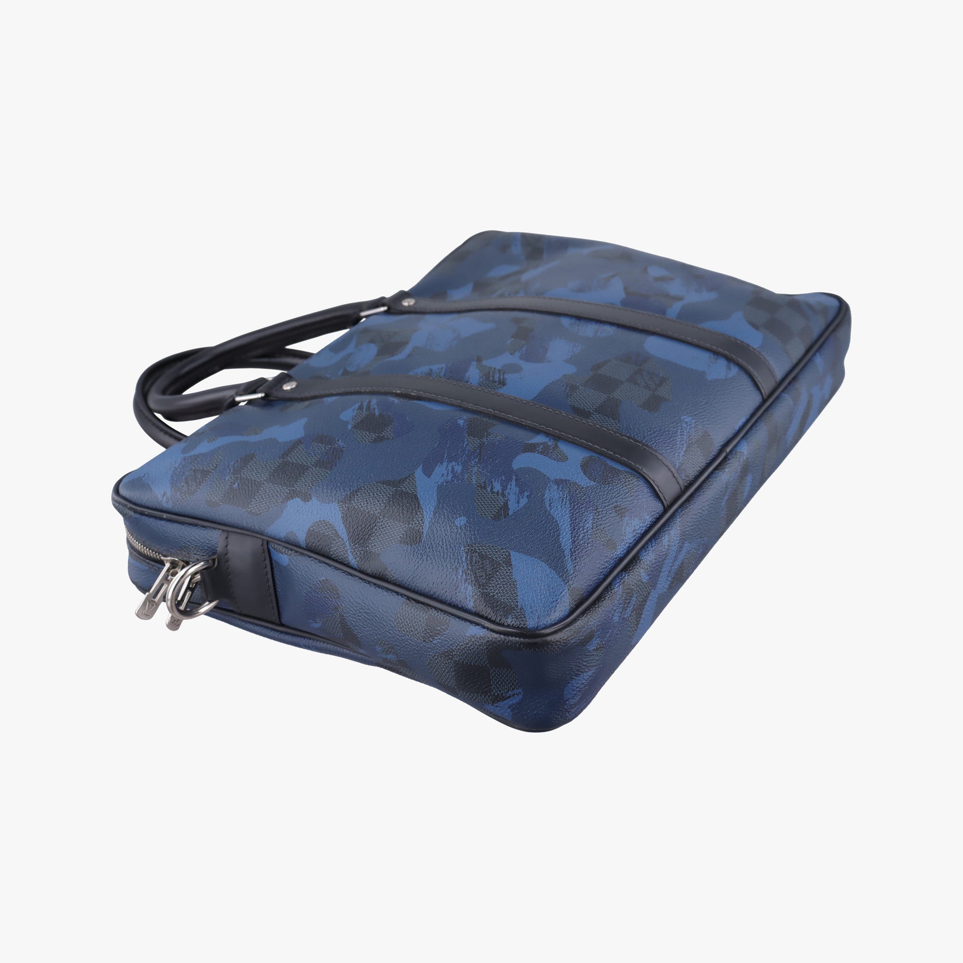 Porte Documents VoyagePM Blue Camouflage Damier Cobalt Canvas N41507 GI1156ポルトドキュマンヴォワヤージュPM ブルー カモフラージュ ダミエ コバルトキャンバス N41507 GI1156