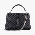 COLLEGE Medium Black Chevron-quilted leather 600279 TCT600279.0620カレッジ ミディアム ブラック キルティングレザー 600279 TCT600279.0620