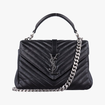 COLLEGE Medium Black Chevron-quilted leather 600279 TCT600279.0620カレッジ ミディアム ブラック キルティングレザー 600279 TCT600279.0620