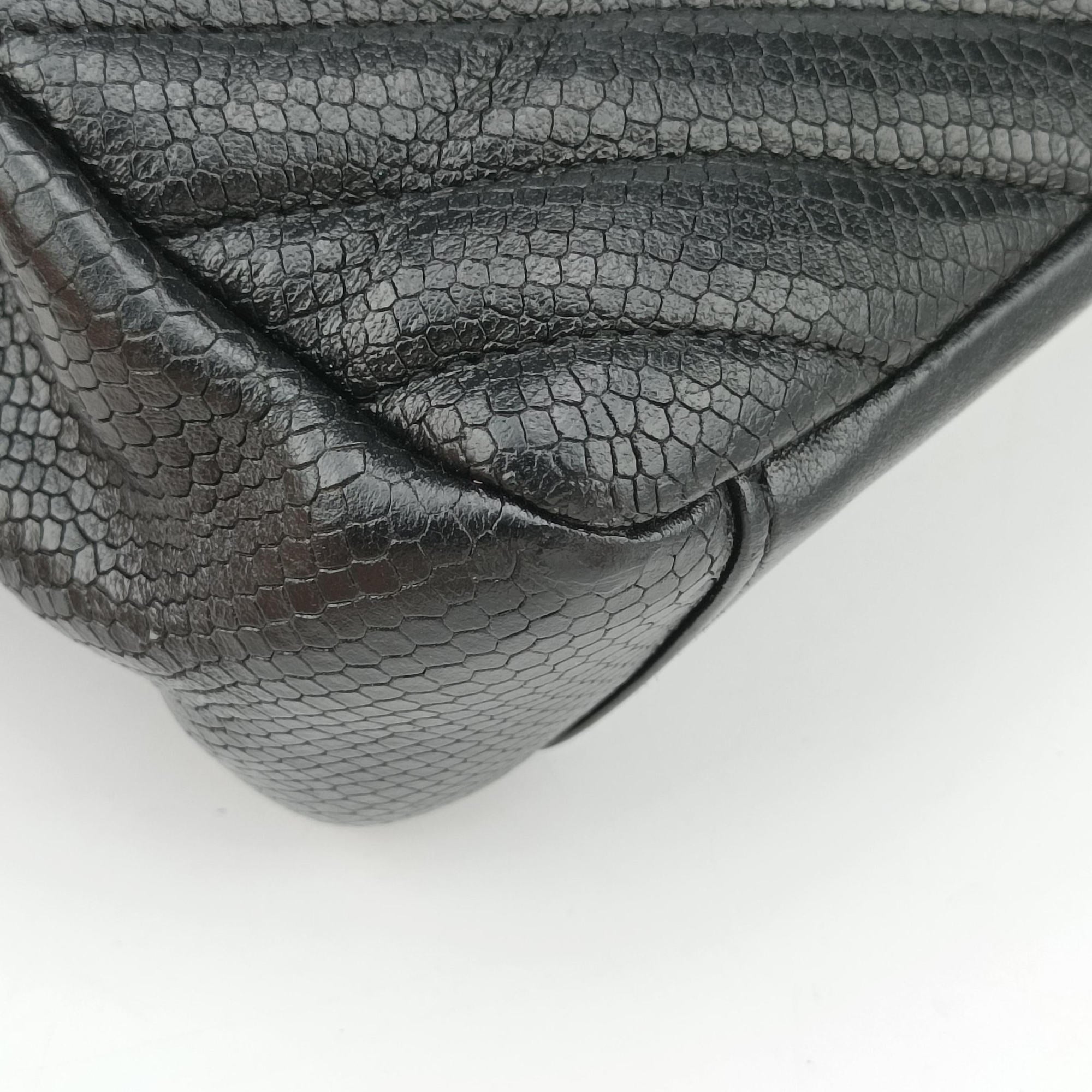 COLLEGE Medium Black Chevron-quilted leather 600279 TCT600279.0620カレッジ ミディアム ブラック キルティングレザー 600279 TCT600279.0620