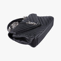 COLLEGE Medium Black Chevron-quilted leather 600279 TCT600279.0620カレッジ ミディアム ブラック キルティングレザー 600279 TCT600279.0620