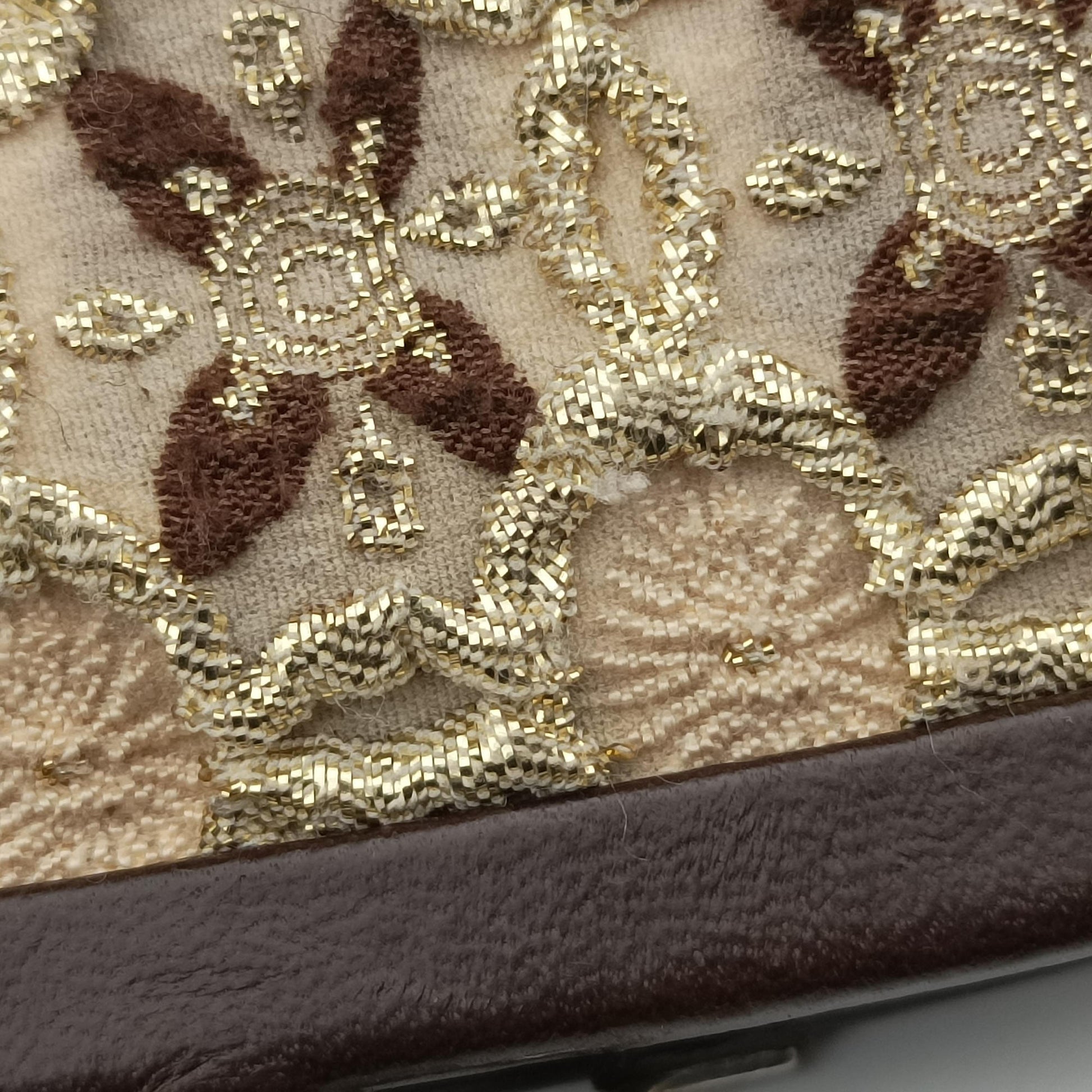 Kisslock BeigexBrown fabric 26キスロック ベージュxブラウン ファブリック BT0323 26