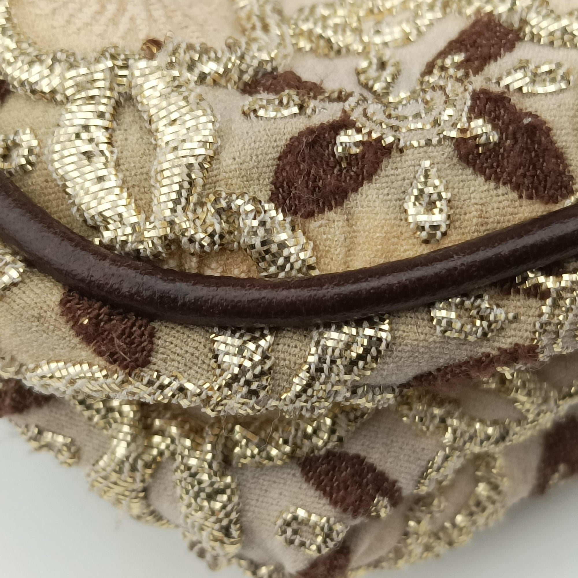 Kisslock BeigexBrown fabric 26キスロック ベージュxブラウン ファブリック BT0323 26