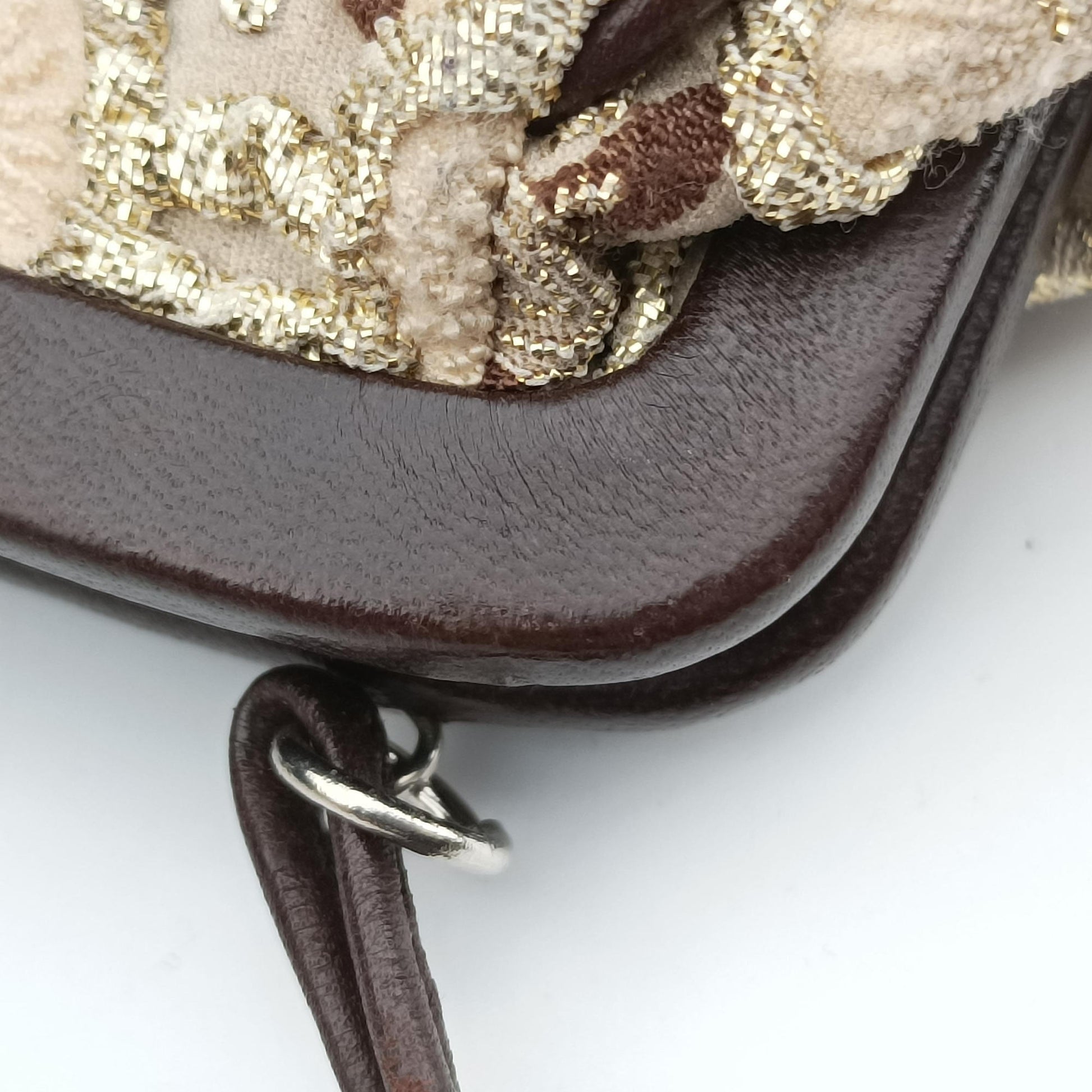 Kisslock BeigexBrown fabric 26キスロック ベージュxブラウン ファブリック BT0323 26