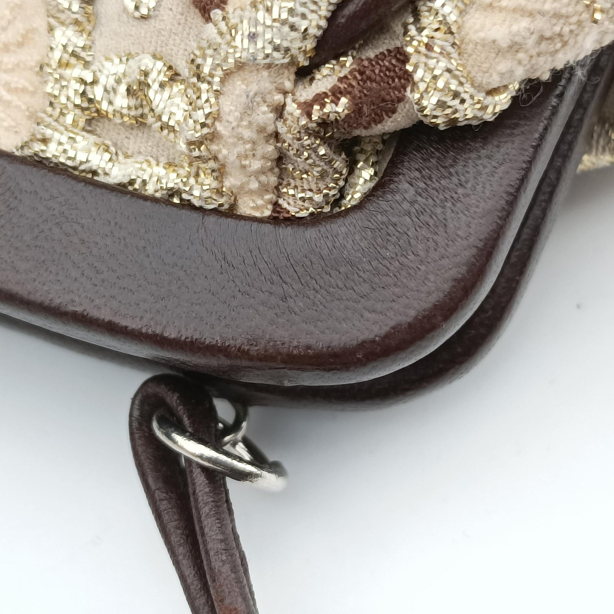 Kisslock BeigexBrown fabric 26キスロック ベージュxブラウン ファブリック BT0323 26