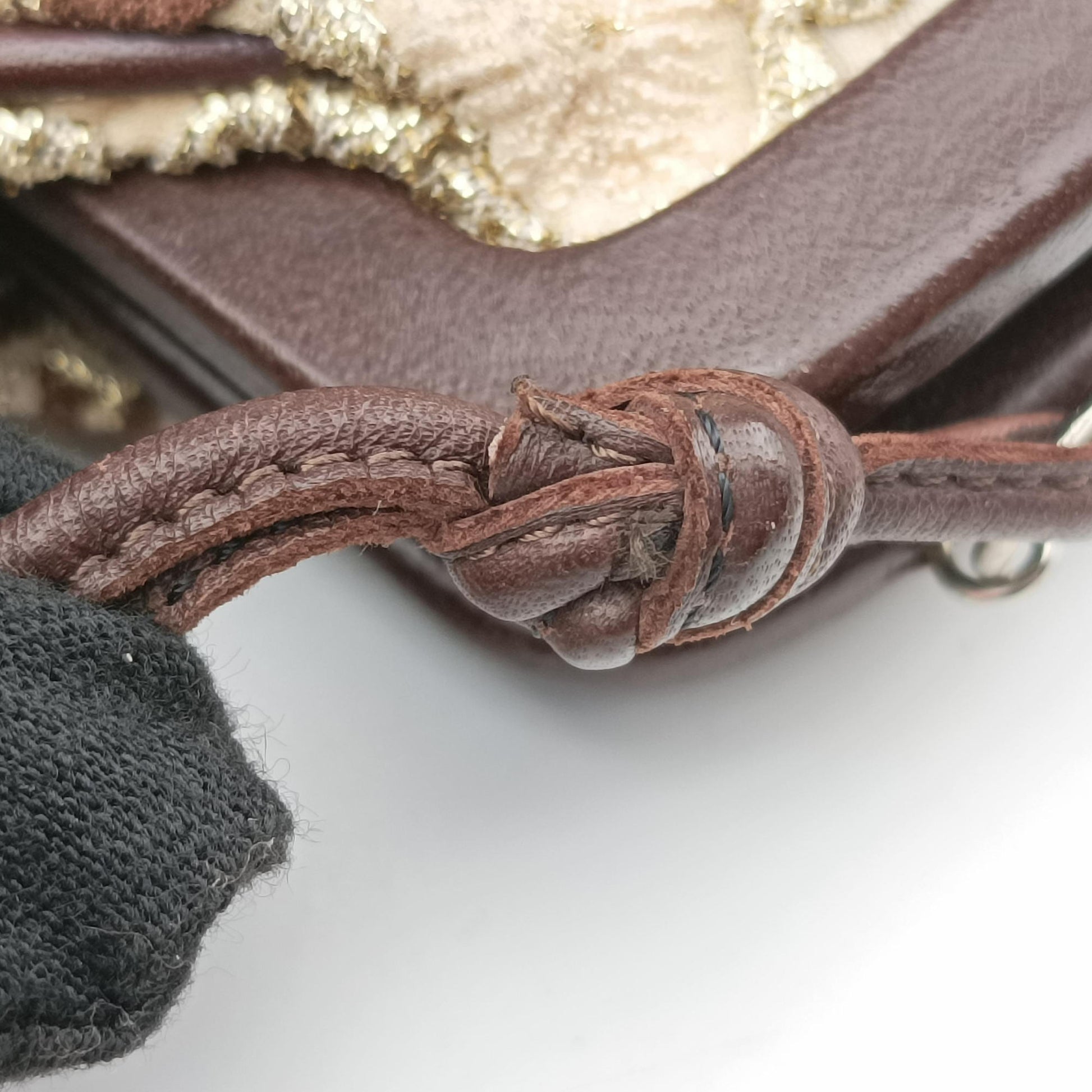 Kisslock BeigexBrown fabric 26キスロック ベージュxブラウン ファブリック BT0323 26