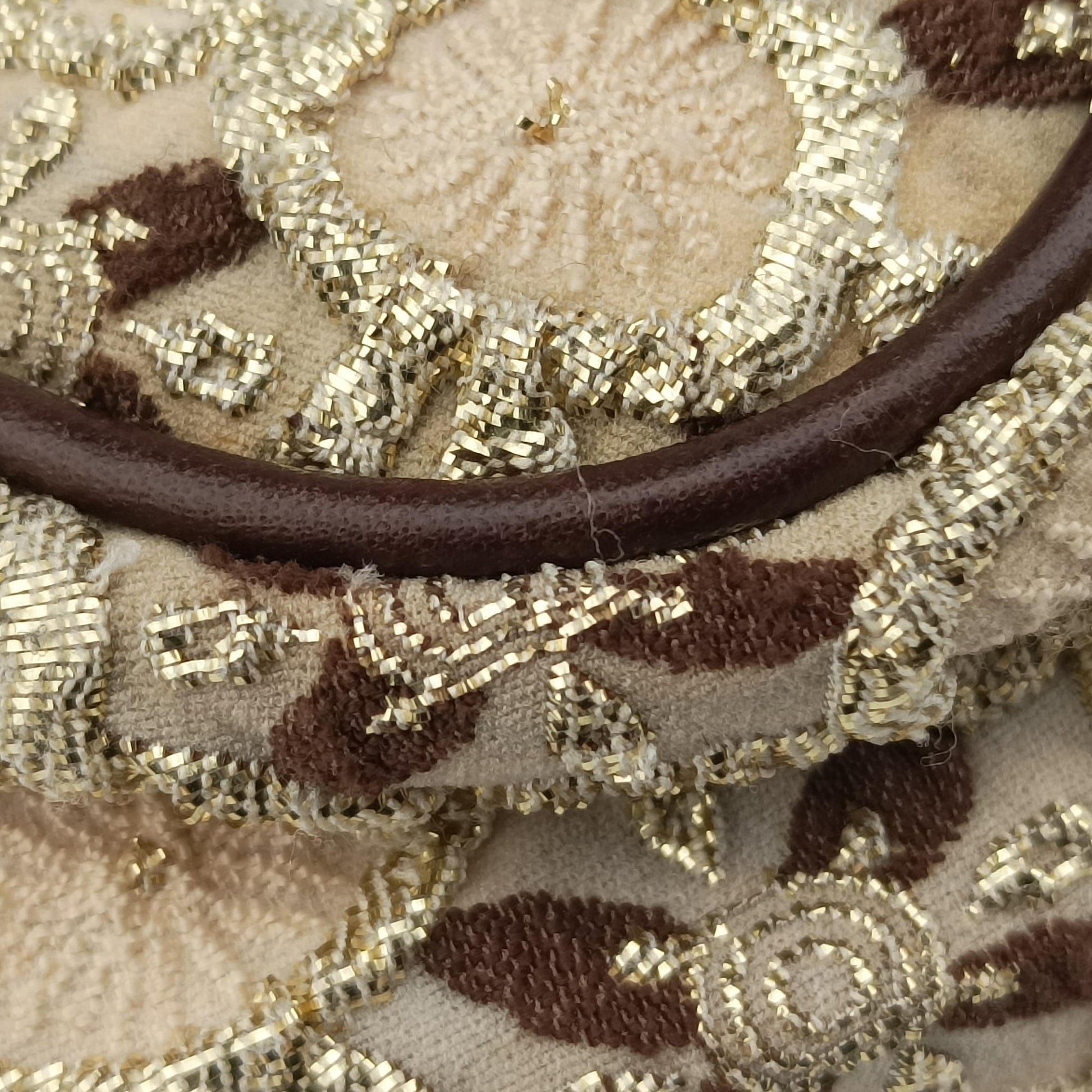 Kisslock BeigexBrown fabric 26キスロック ベージュxブラウン ファブリック BT0323 26