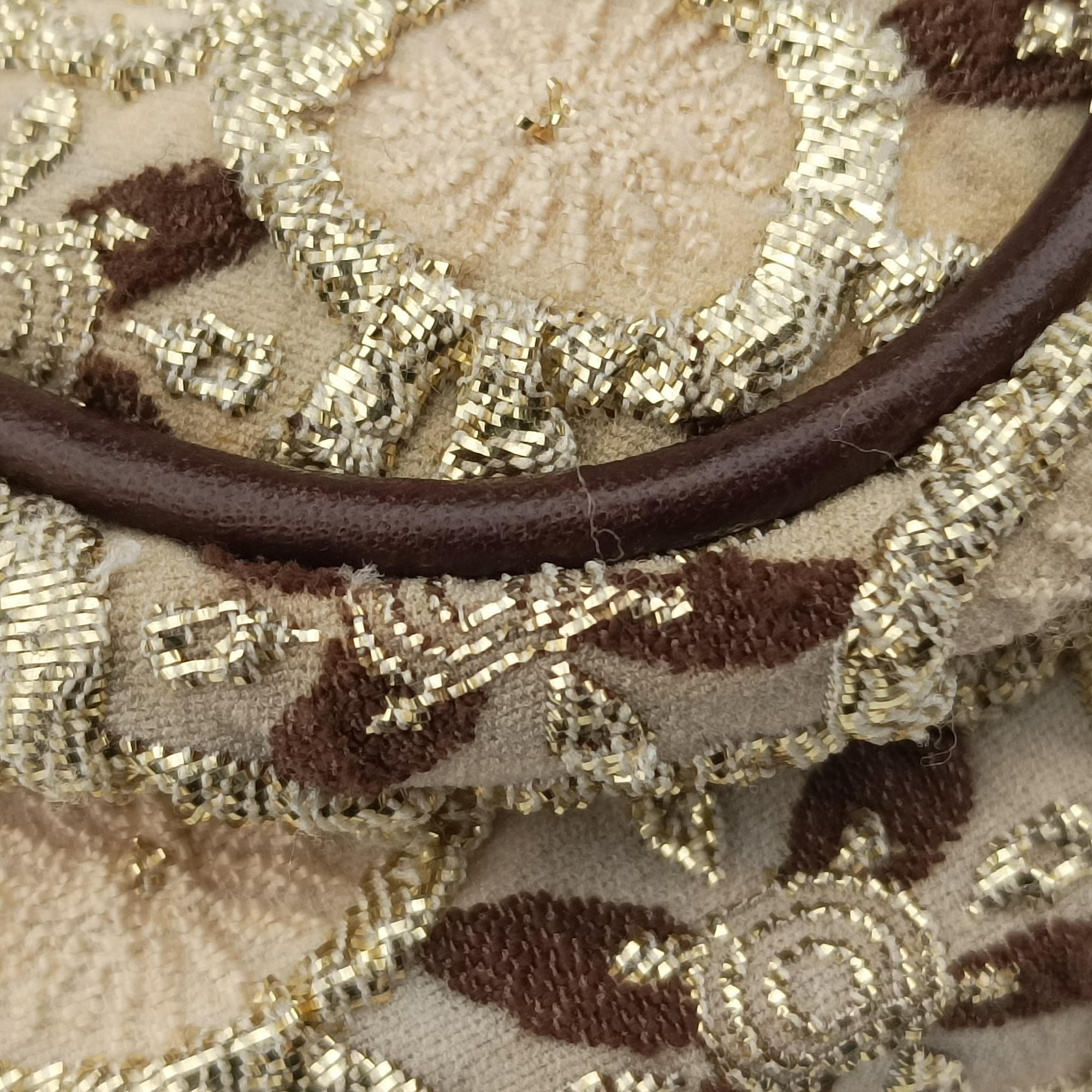 Kisslock BeigexBrown fabric 26キスロック ベージュxブラウン ファブリック BT0323 26