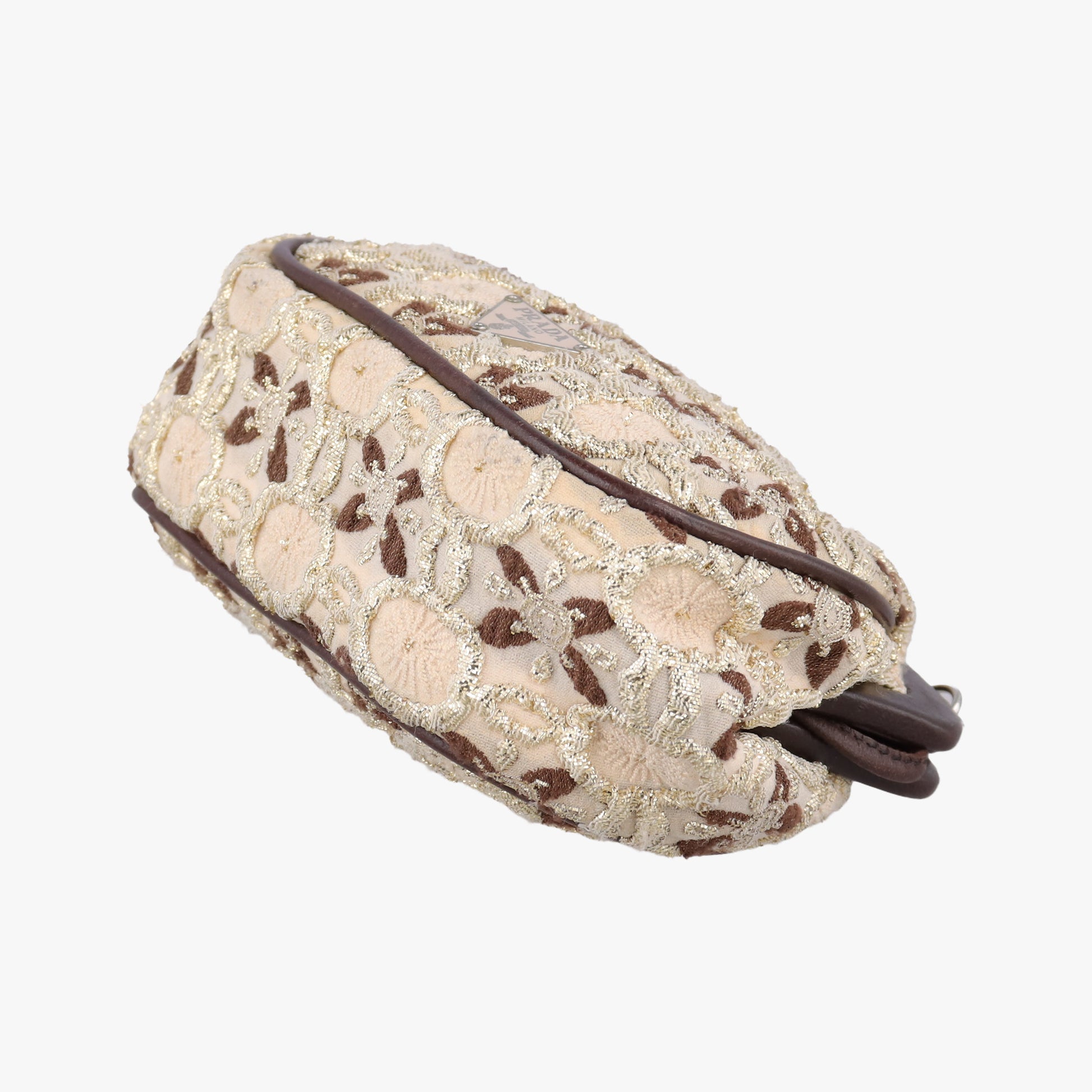 Kisslock BeigexBrown fabric 26キスロック ベージュxブラウン ファブリック BT0323 26