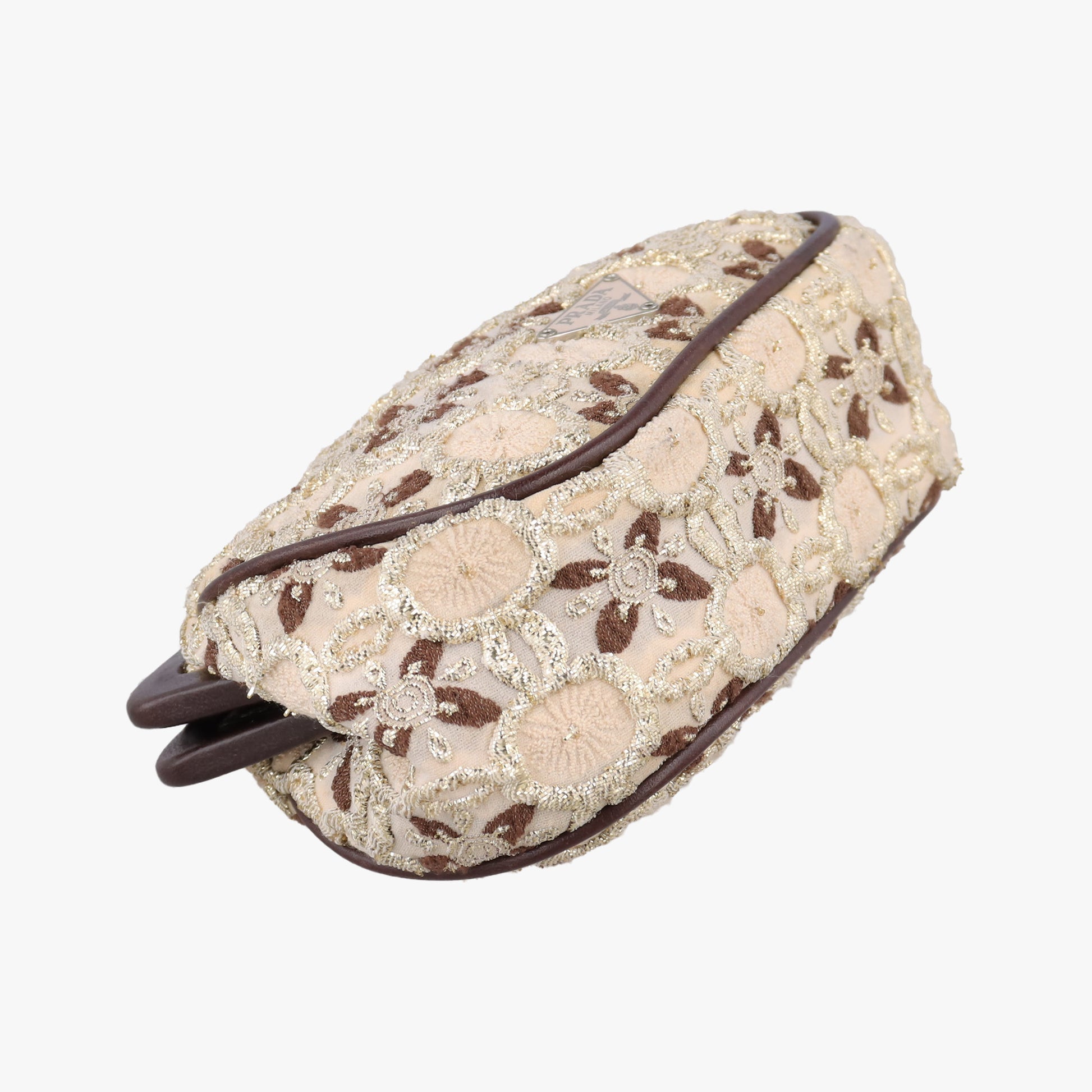 Kisslock BeigexBrown fabric 26キスロック ベージュxブラウン ファブリック BT0323 26