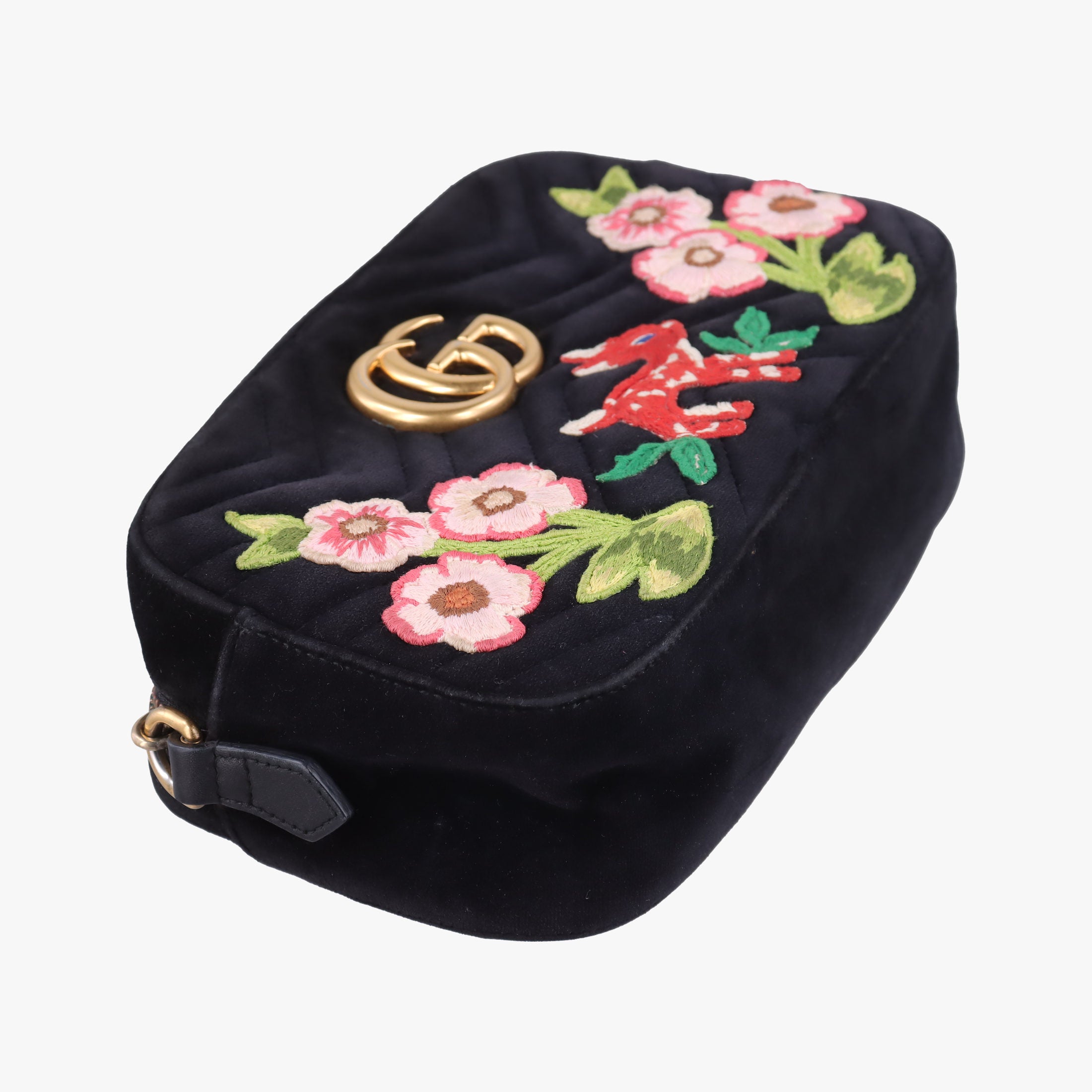 GG Marmont Black×Multicolour velour 447632 F025171587GGマーモント ブラック×マルチカラー ベロア 447632 F025171587