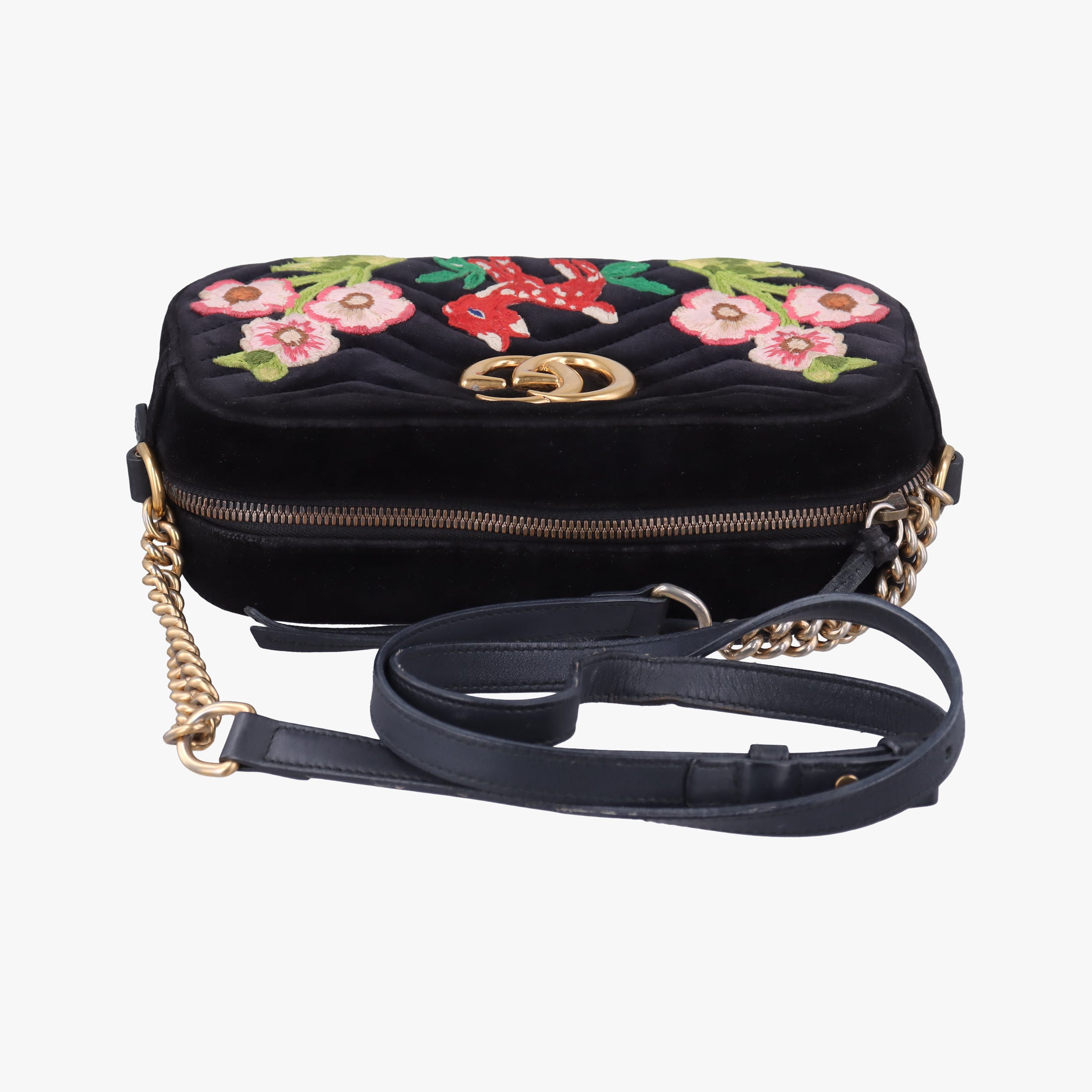 GG Marmont Black×Multicolour velour 447632 F025171587GGマーモント ブラック×マルチカラー ベロア 447632 F025171587