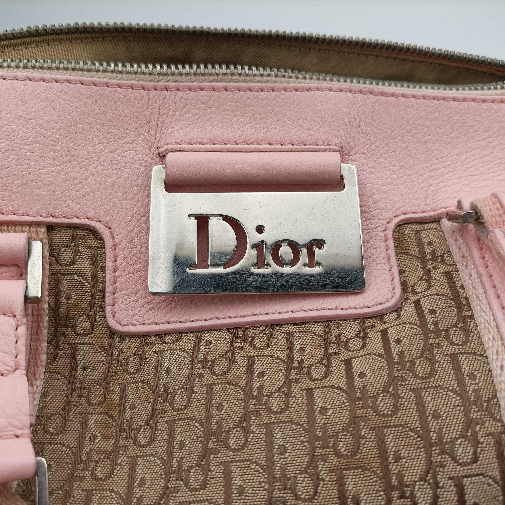 Street Chic  Pink×Beige Canvas x Leather 07-BO-0036ストリートシック ピンク×ベージュ キャンバス×レザー 07-BO-0036