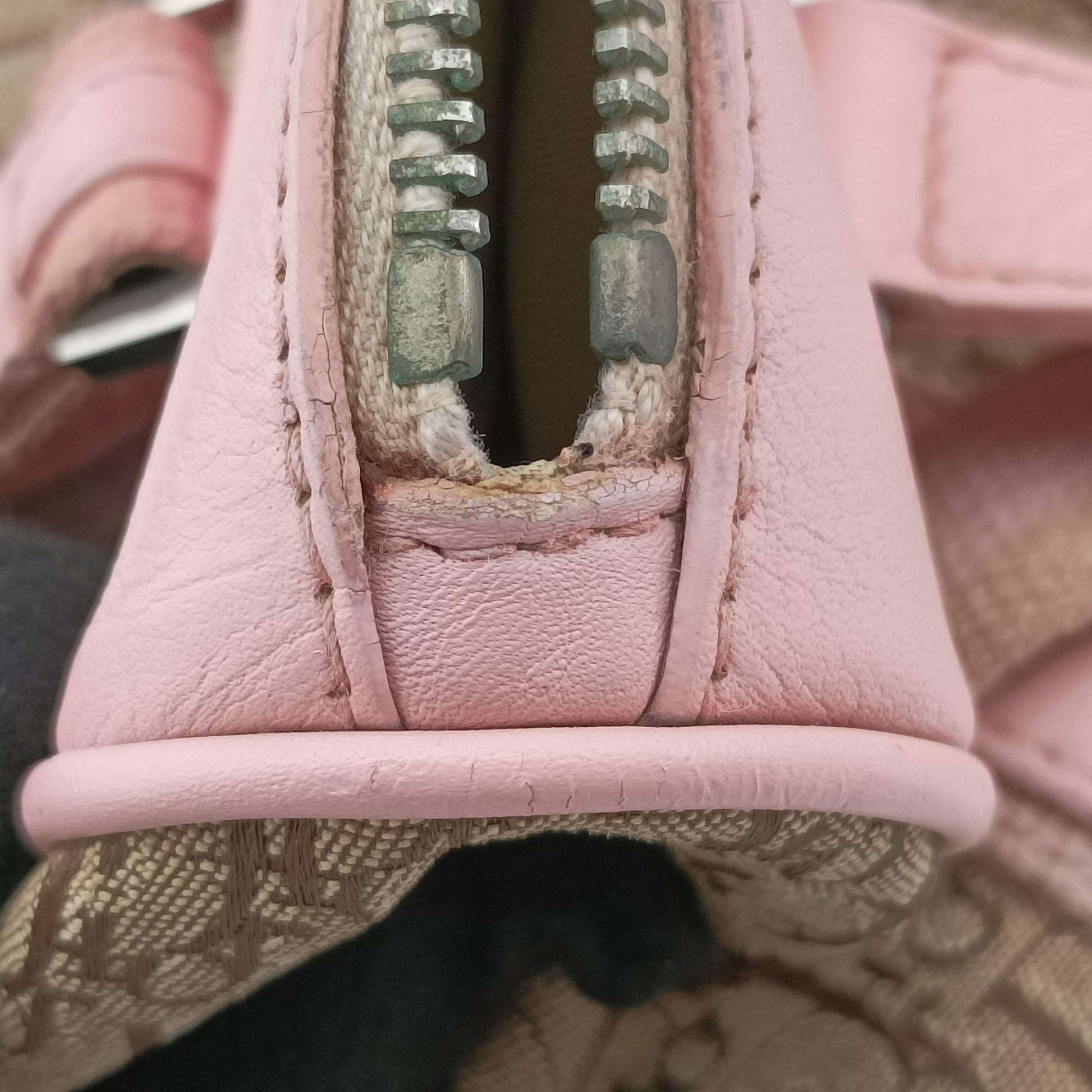Street Chic  Pink×Beige Canvas x Leather 07-BO-0036ストリートシック ピンク×ベージュ キャンバス×レザー 07-BO-0036