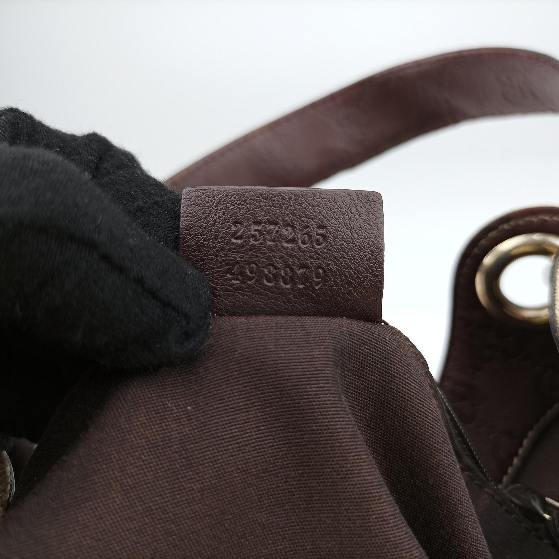 Guccissima Beige x brown Leather×Canvas 257265 F8510783グッチシマ ベージュ×ブラウン レザー×キャンバス 257265 F8510783