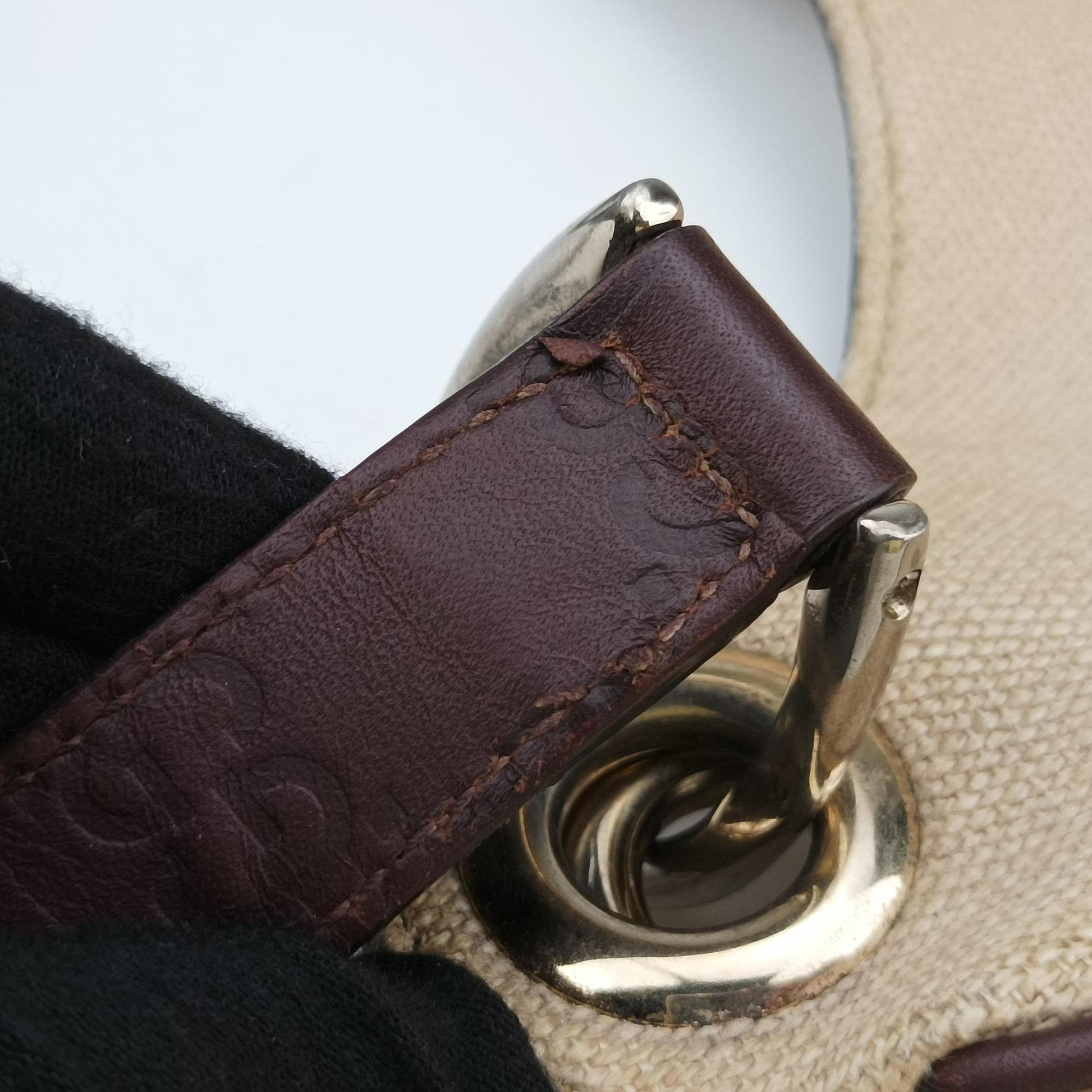 Guccissima Beige x brown Leather×Canvas 257265 F8510783グッチシマ ベージュ×ブラウン レザー×キャンバス 257265 F8510783