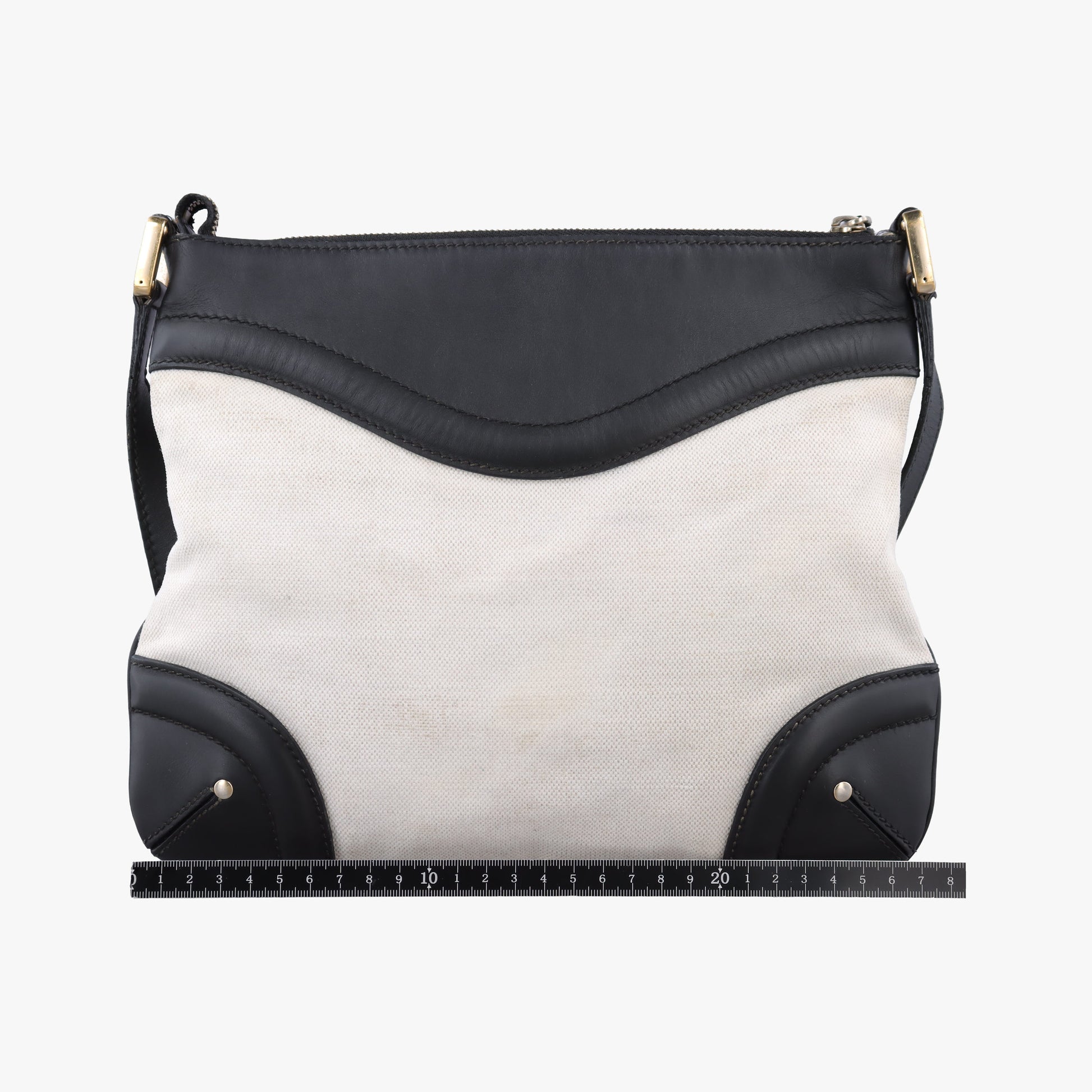 Crest Ivory × Black Leather×Canvas 141446 クレスト アイボリー × ブラック レザー×キャンバス 141446 