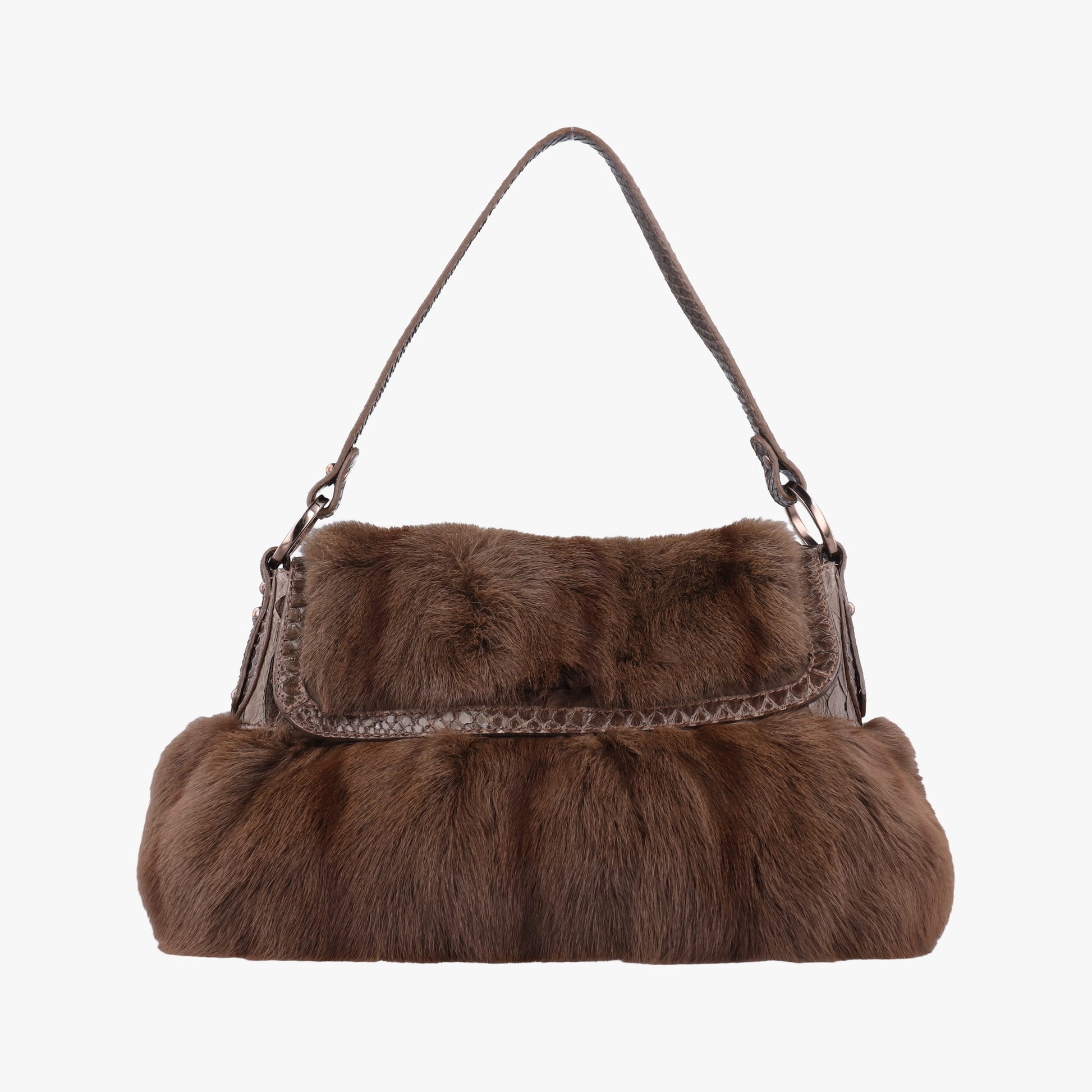 Chef Brown Mink Fur × Python 8BR445 2373-8BR353-JQQ-039シェフ ブラウン ミンク × パイソン 8BR445 2373-8BR353-JQQ-039