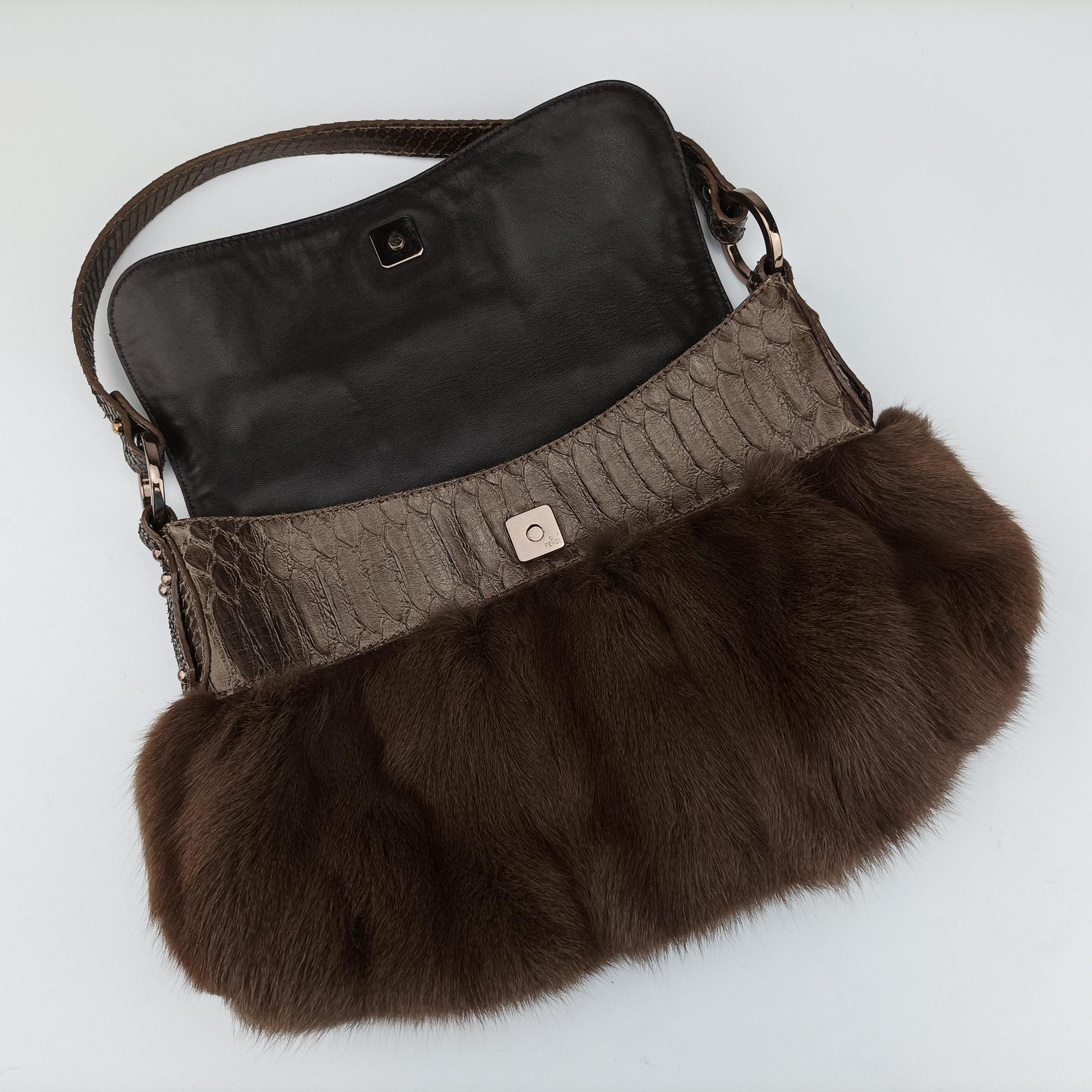 Chef Brown Mink Fur × Python 8BR445 2373-8BR353-JQQ-039シェフ ブラウン ミンク × パイソン 8BR445 2373-8BR353-JQQ-039