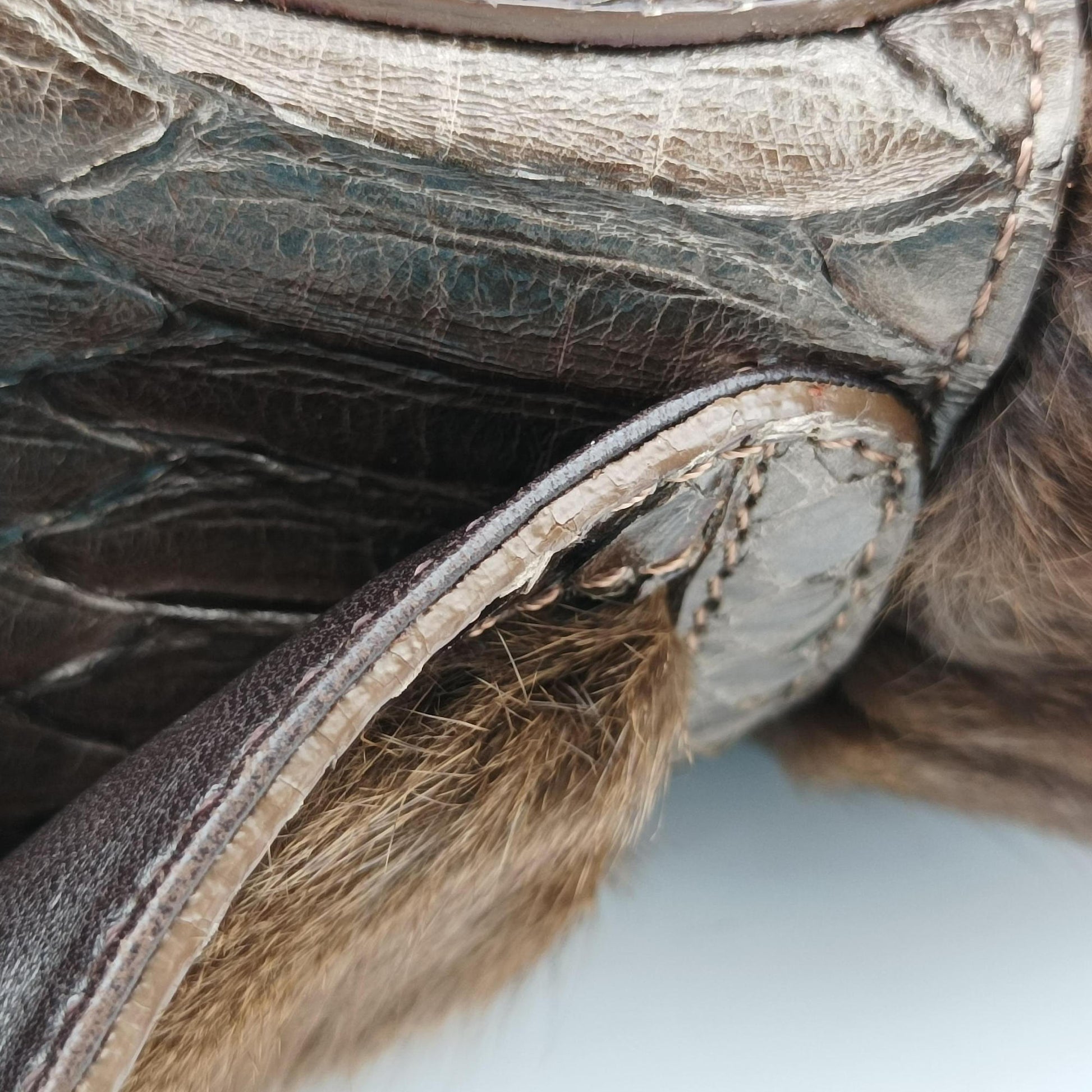 Chef Brown Mink Fur × Python 8BR445 2373-8BR353-JQQ-039シェフ ブラウン ミンク × パイソン 8BR445 2373-8BR353-JQQ-039