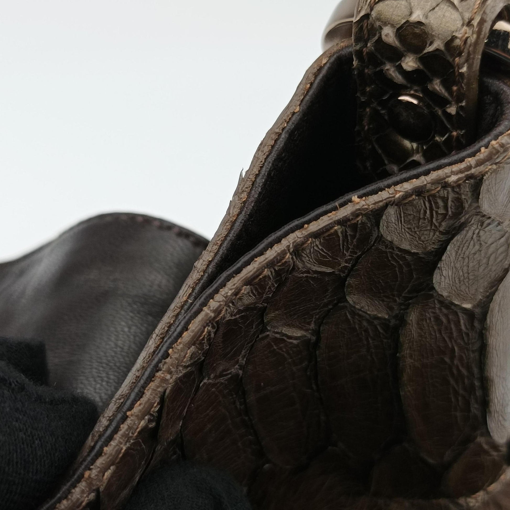 Chef Brown Mink Fur × Python 8BR445 2373-8BR353-JQQ-039シェフ ブラウン ミンク × パイソン 8BR445 2373-8BR353-JQQ-039
