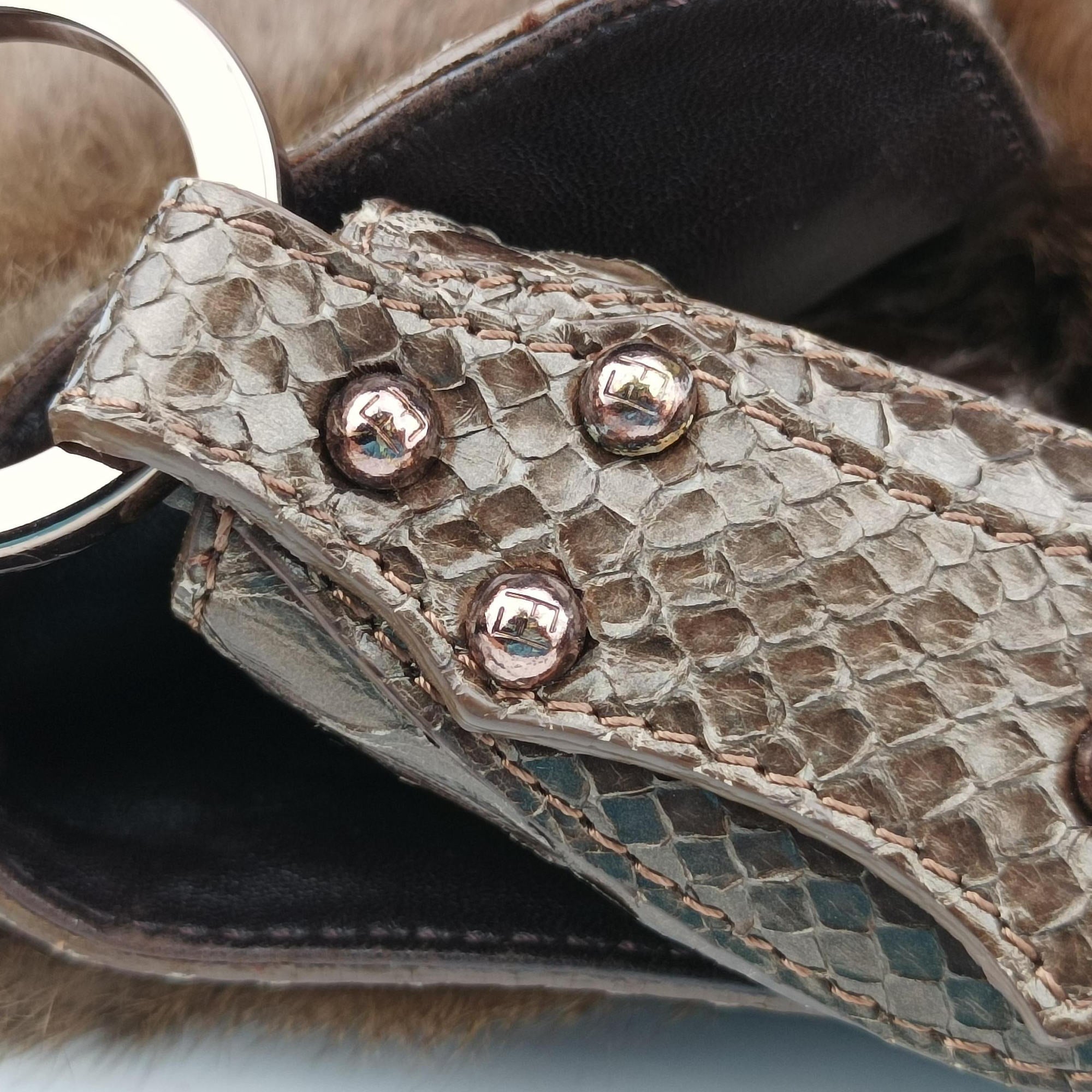 Chef Brown Mink Fur × Python 8BR445 2373-8BR353-JQQ-039シェフ ブラウン ミンク × パイソン 8BR445 2373-8BR353-JQQ-039