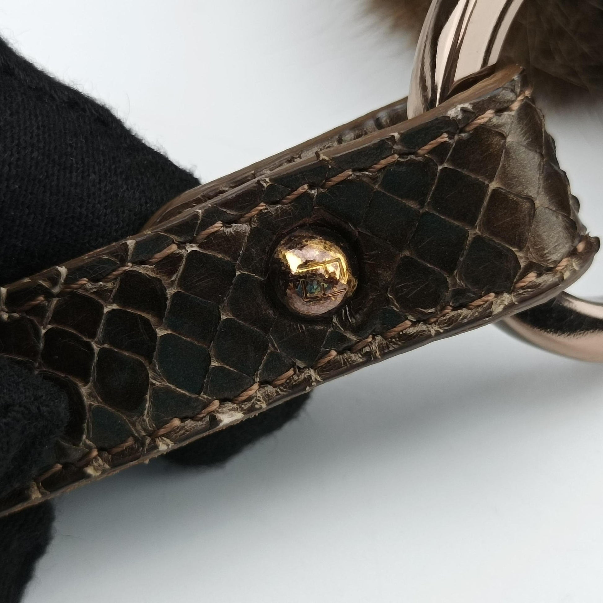 Chef Brown Mink Fur × Python 8BR445 2373-8BR353-JQQ-039シェフ ブラウン ミンク × パイソン 8BR445 2373-8BR353-JQQ-039