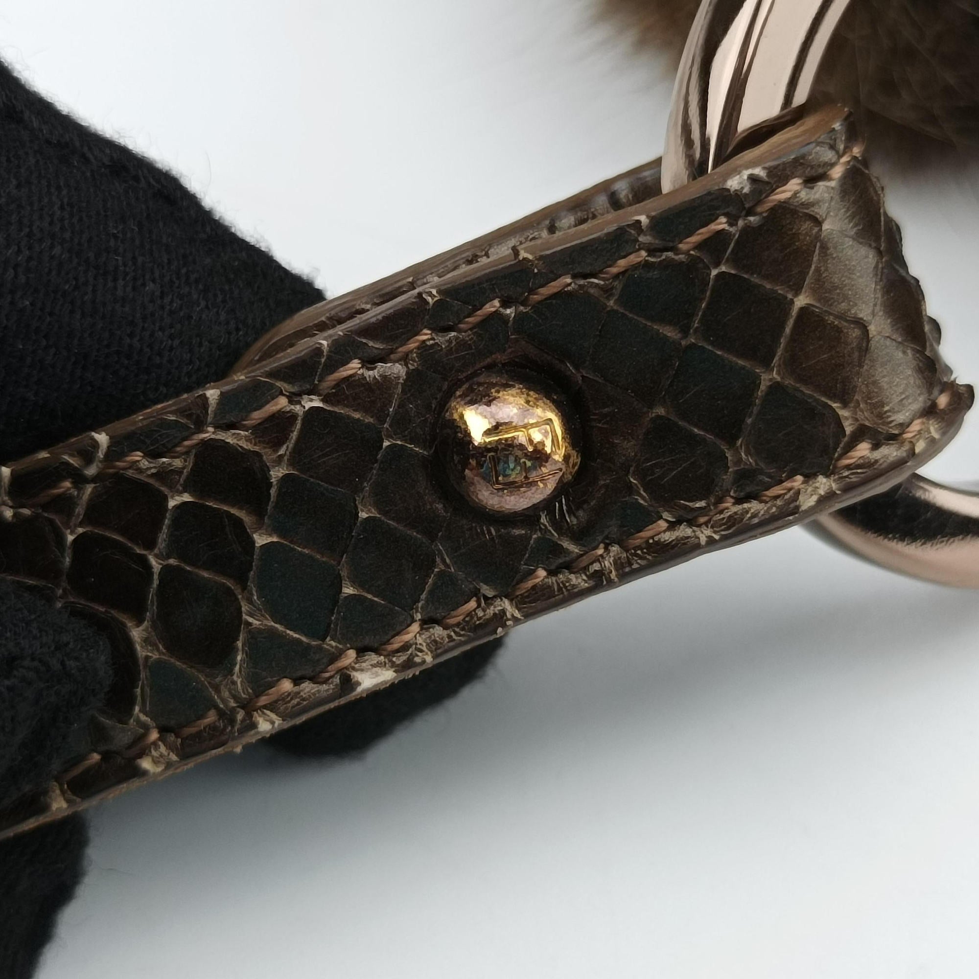 Chef Brown Mink Fur × Python 8BR445 2373-8BR353-JQQ-039シェフ ブラウン ミンク × パイソン 8BR445 2373-8BR353-JQQ-039