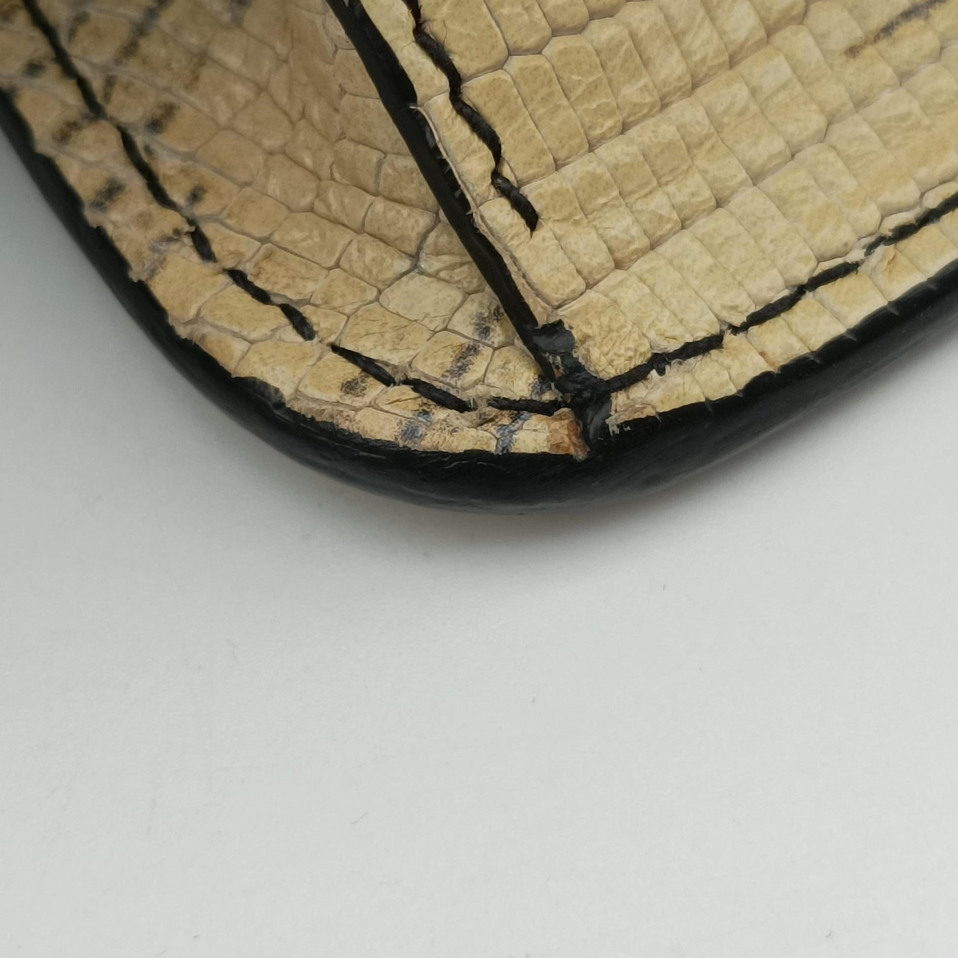 Miu Lady Beige Lizard Embossed Leather 5BA044 53ミュウ レディ ベージュ リザード型押しレザー 5BA044 53