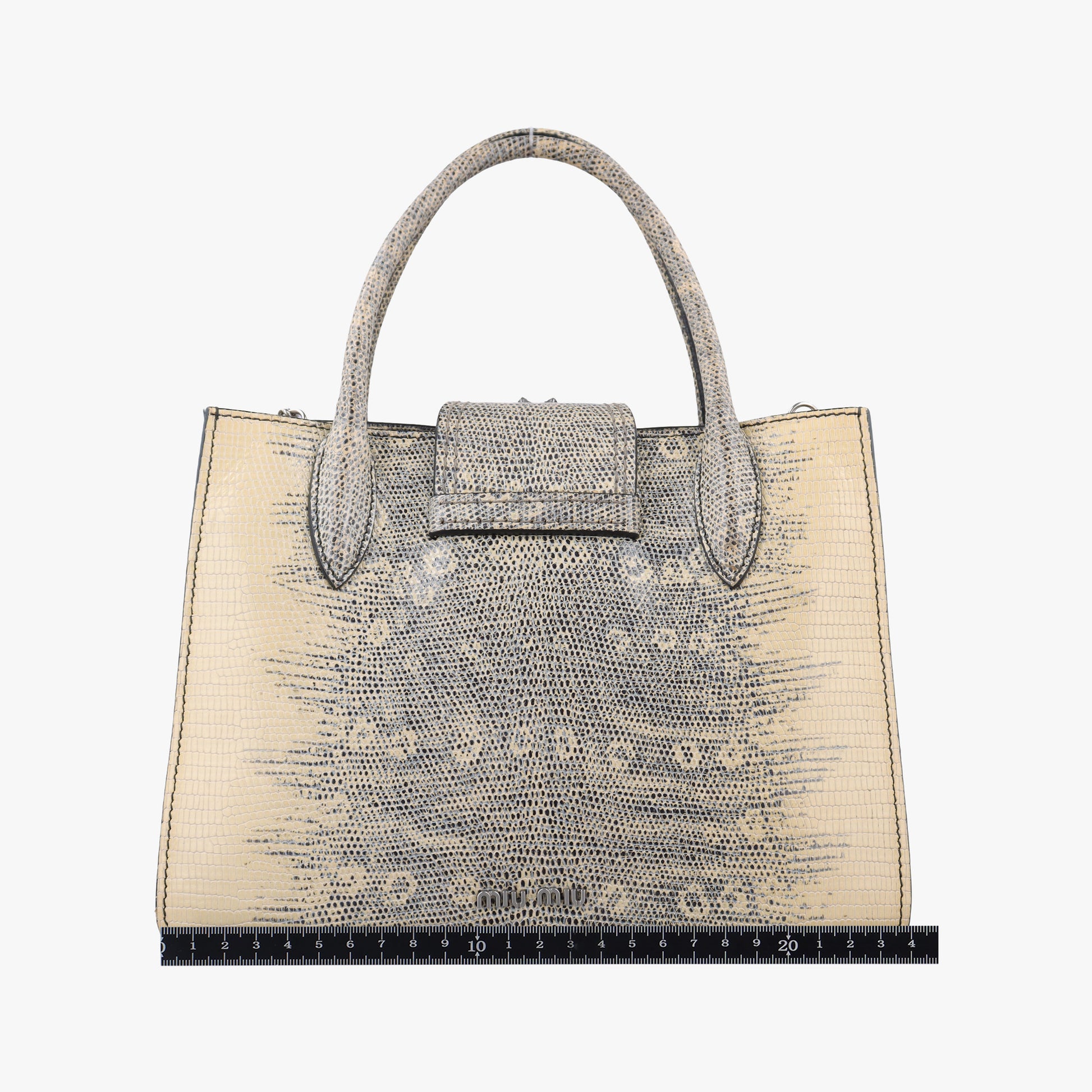 Miu Lady Beige Lizard Embossed Leather 5BA044 53ミュウ レディ ベージュ リザード型押しレザー 5BA044 53