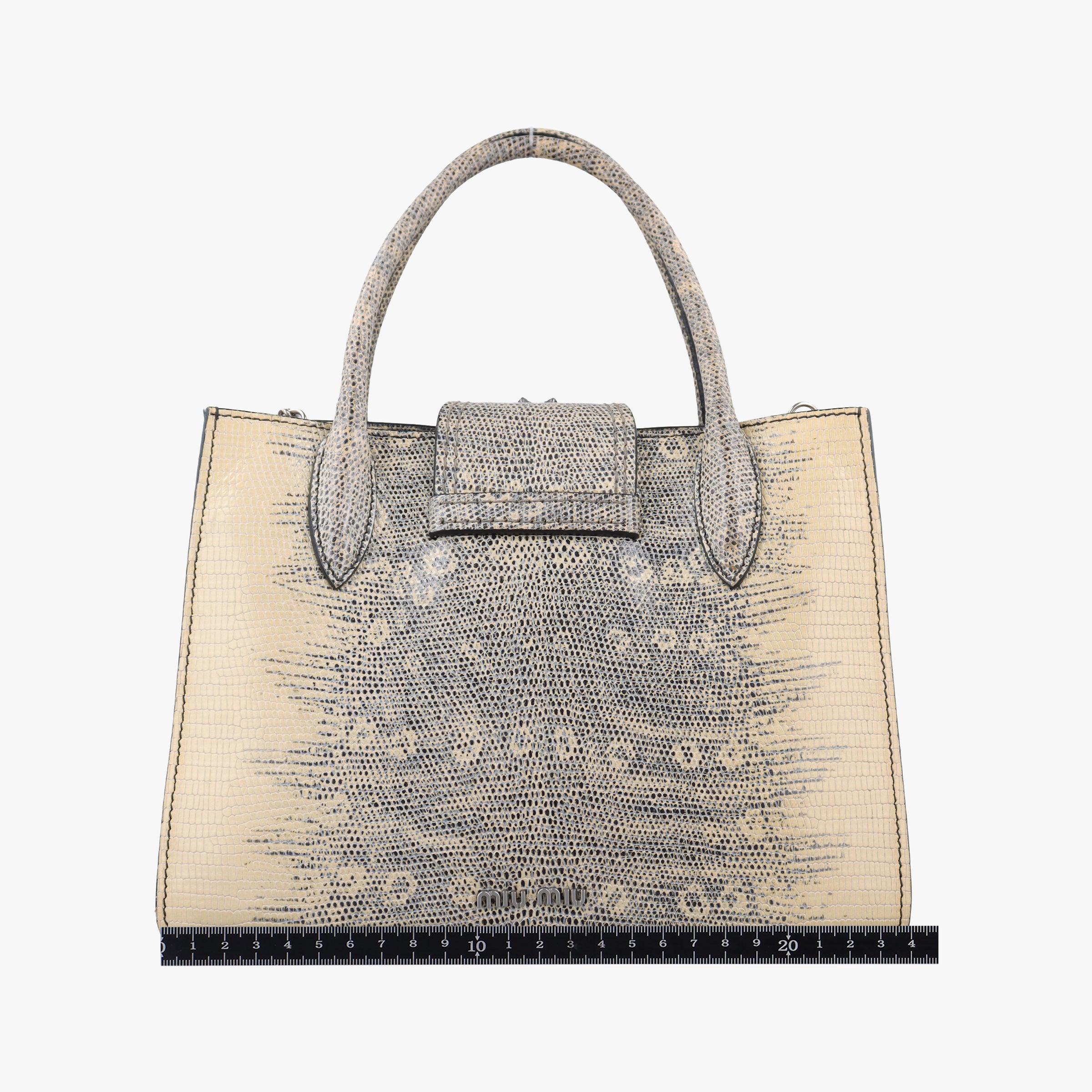 Miu Lady Beige Lizard Embossed Leather 5BA044 53ミュウ レディ ベージュ リザード型押しレザー 5BA044 53