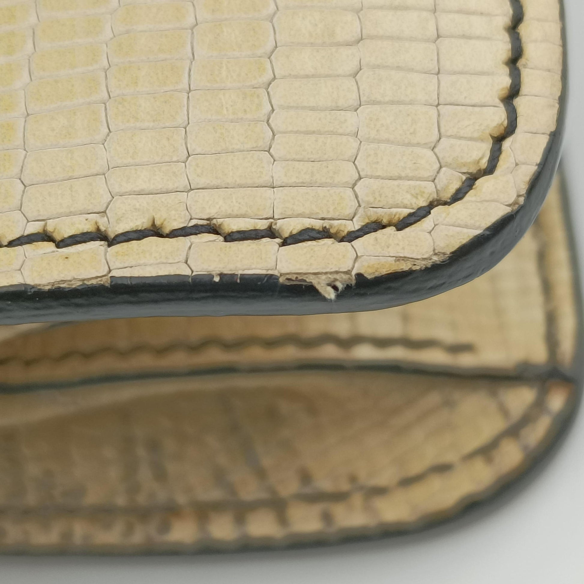 Miu Lady Beige Lizard Embossed Leather 5BA044 53ミュウ レディ ベージュ リザード型押しレザー 5BA044 53